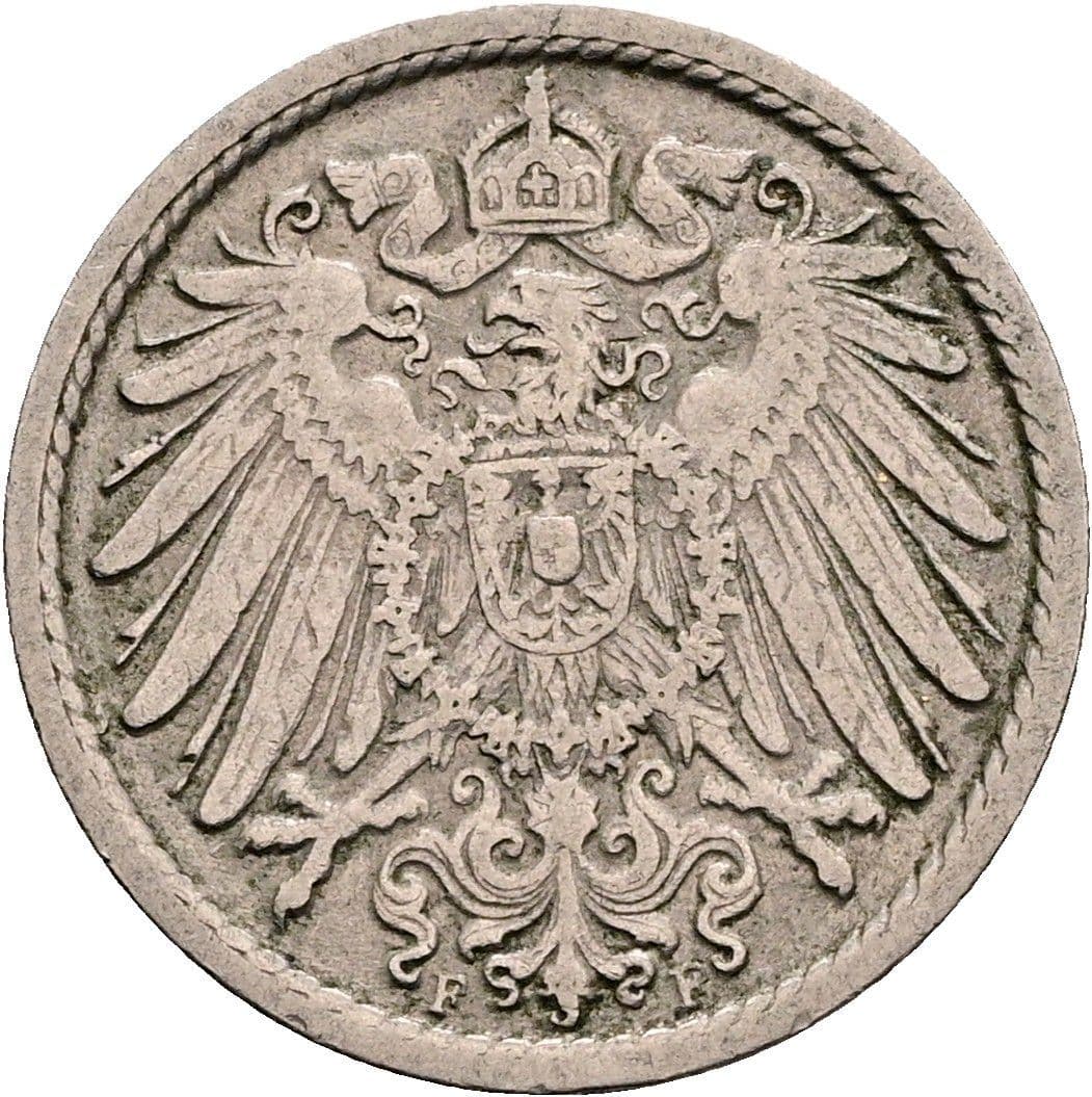 5 Pfennig 1906 F – Rückseite