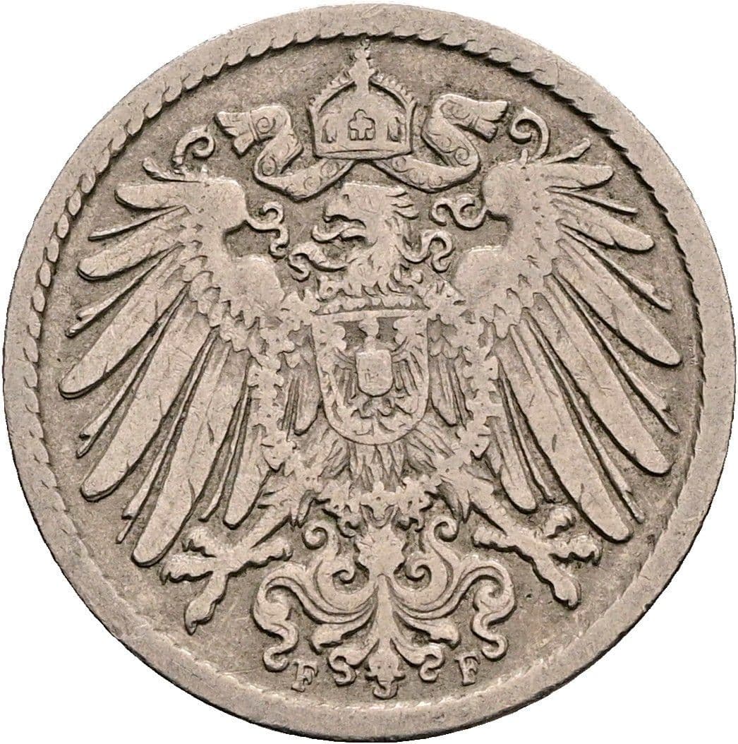 5 Pfennig 1896 F – Rückseite