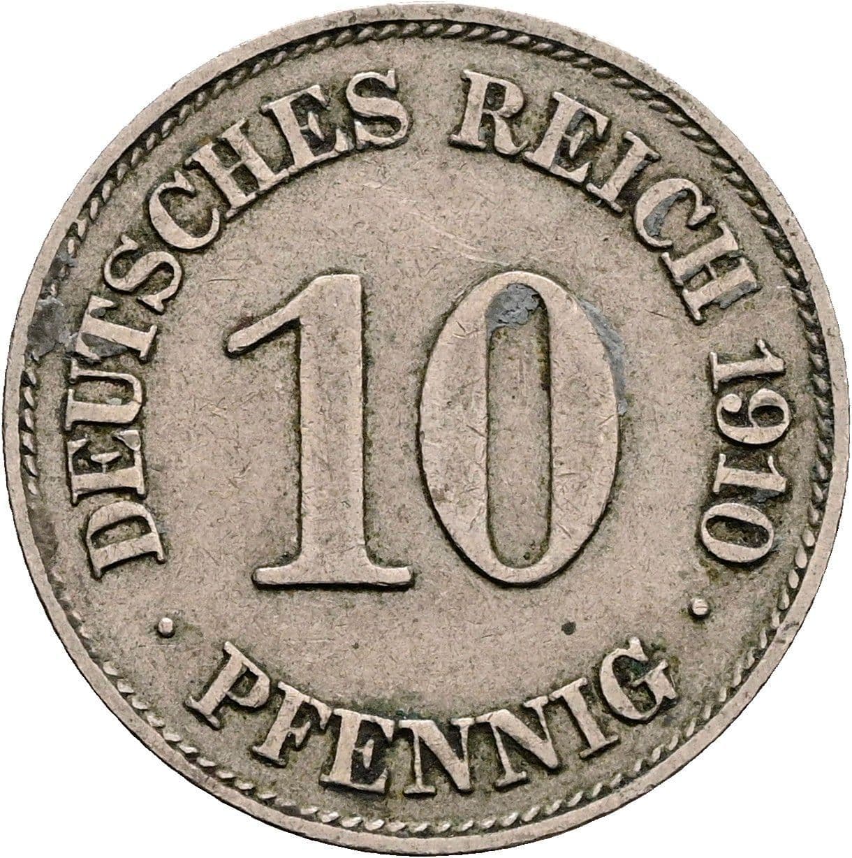 10 Pfennig 1910 E – Vorderseite