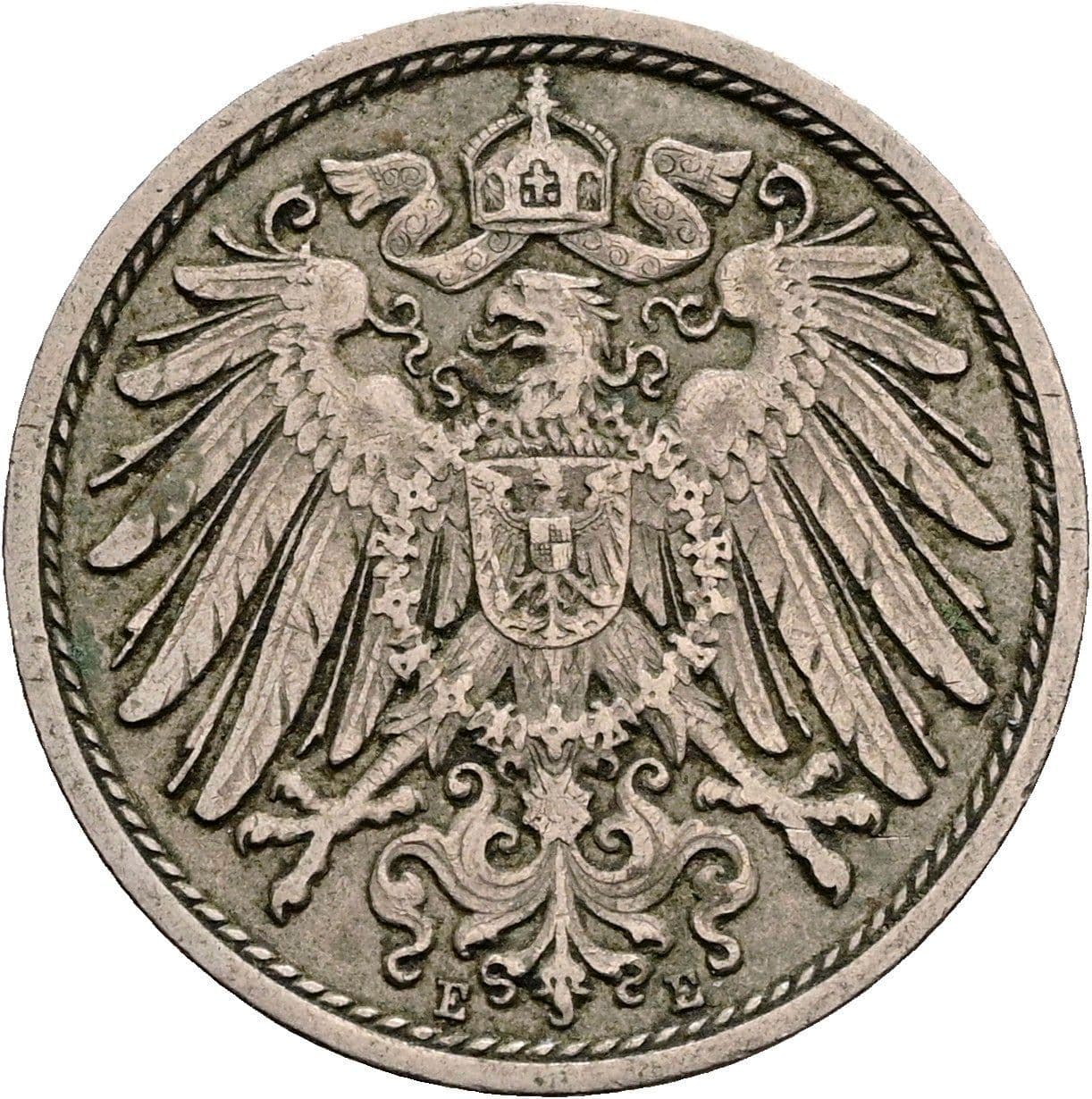 10 Pfennig 1910 E – Rückseite