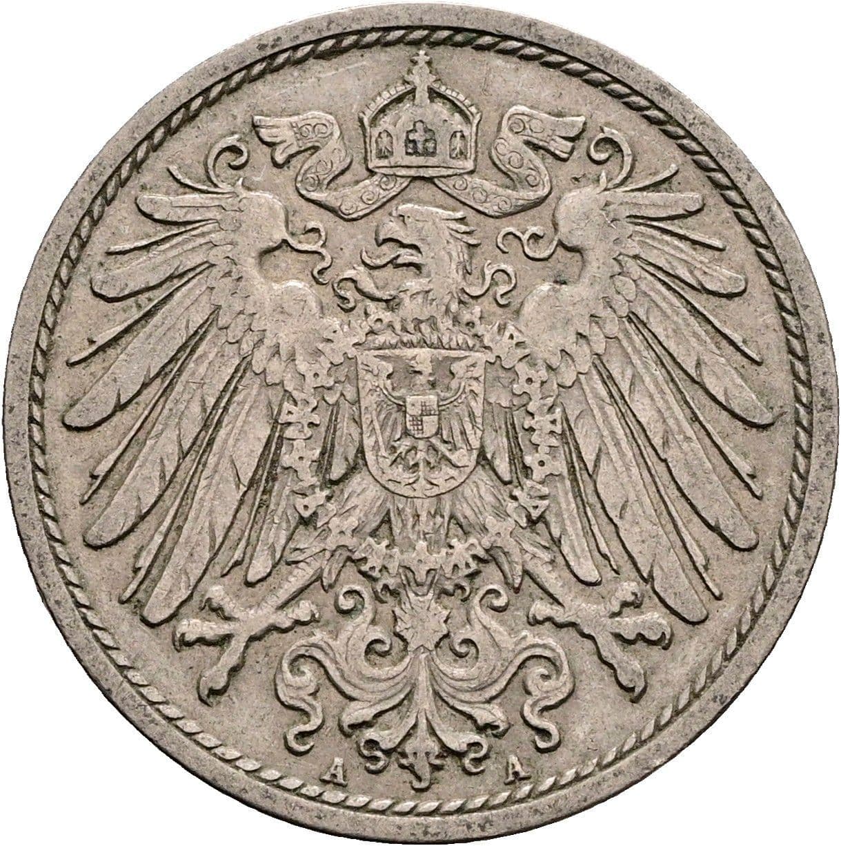 10 Pfennig 1907 A – Rückseite