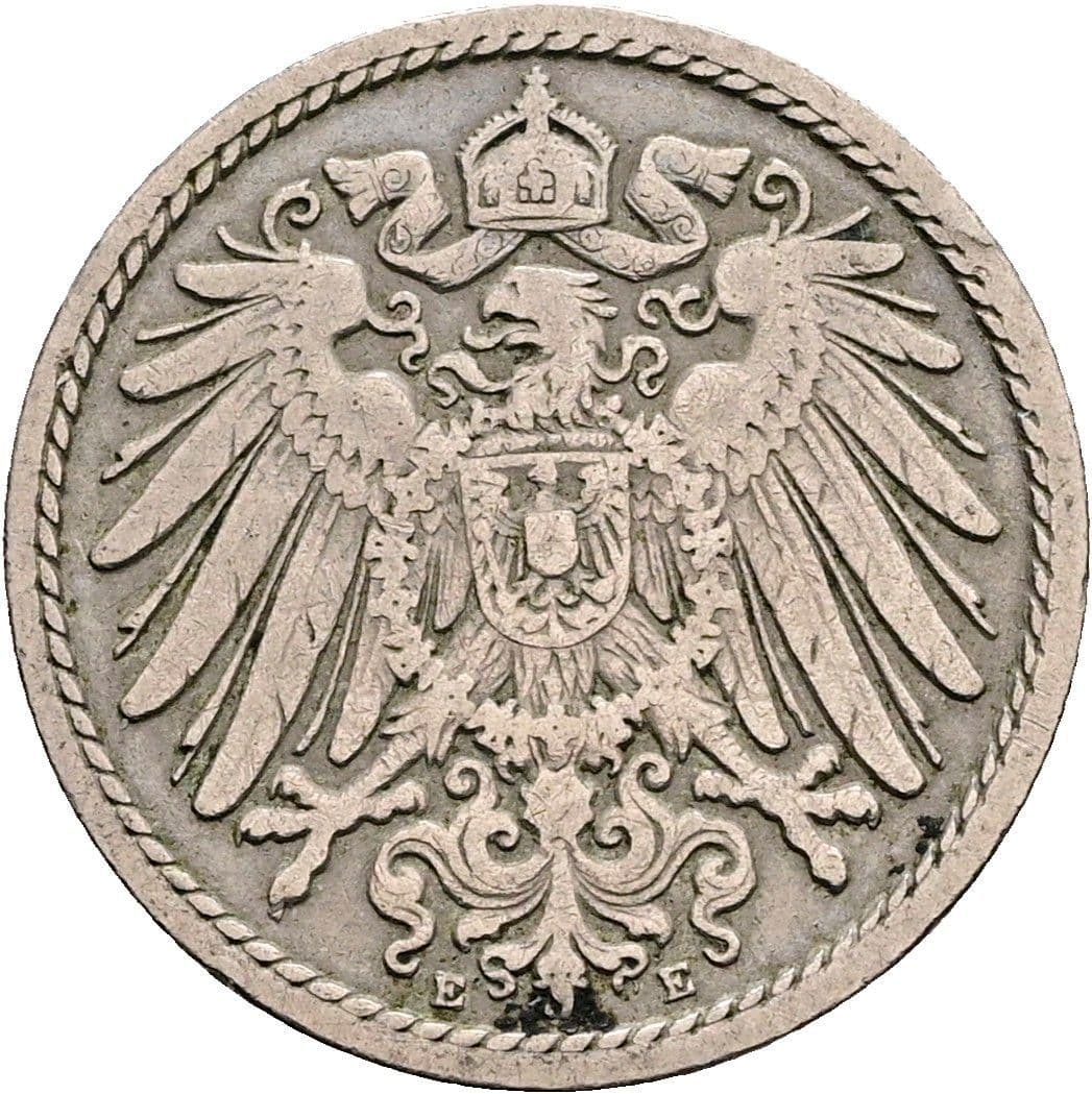 5 Pfennig 1897 E – Rückseite