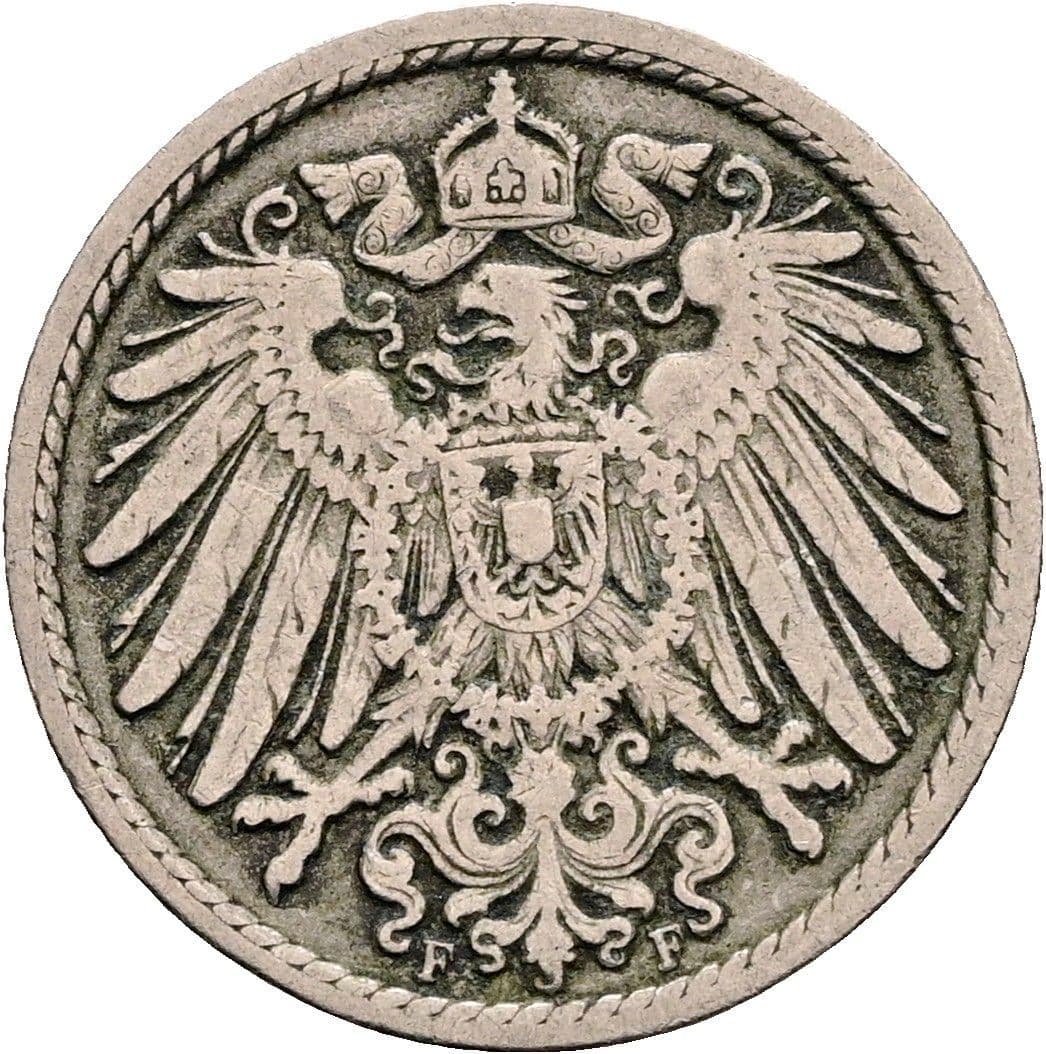 5 Pfennig 1895 F – Rückseite