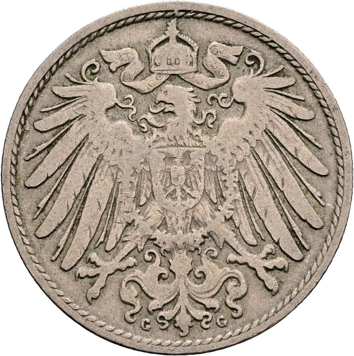 10 Pfennig 1897 G – Rückseite