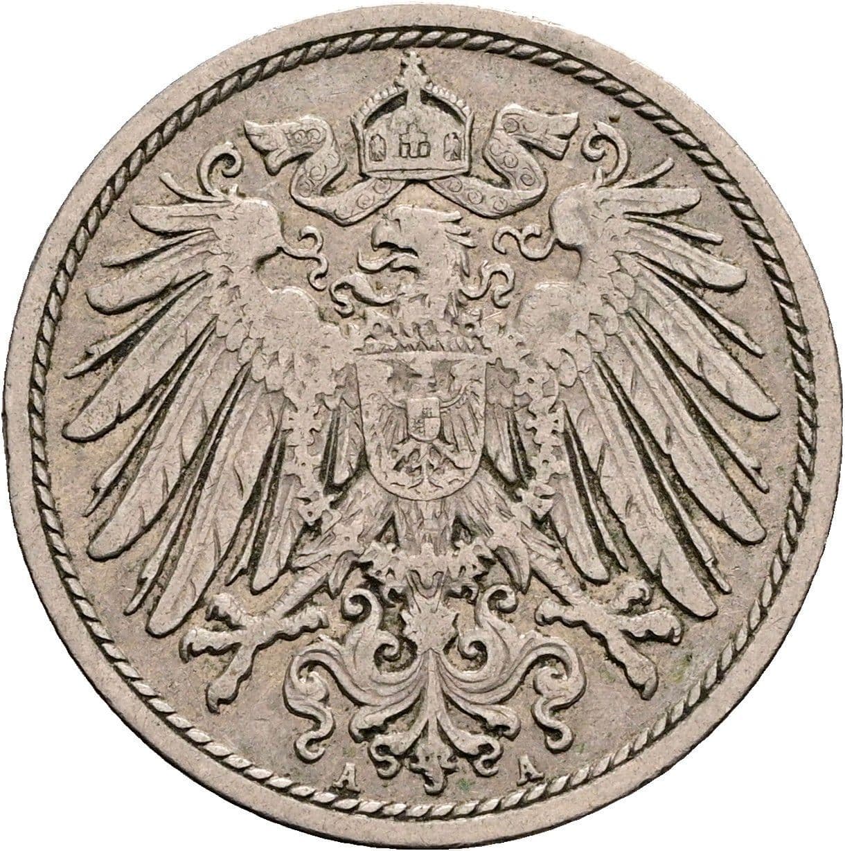 10 Pfennig 1907 A – Rückseite