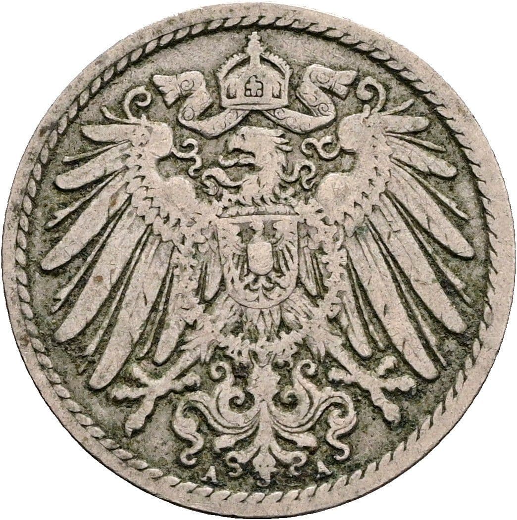 5 Pfennig 1896 A – Rückseite