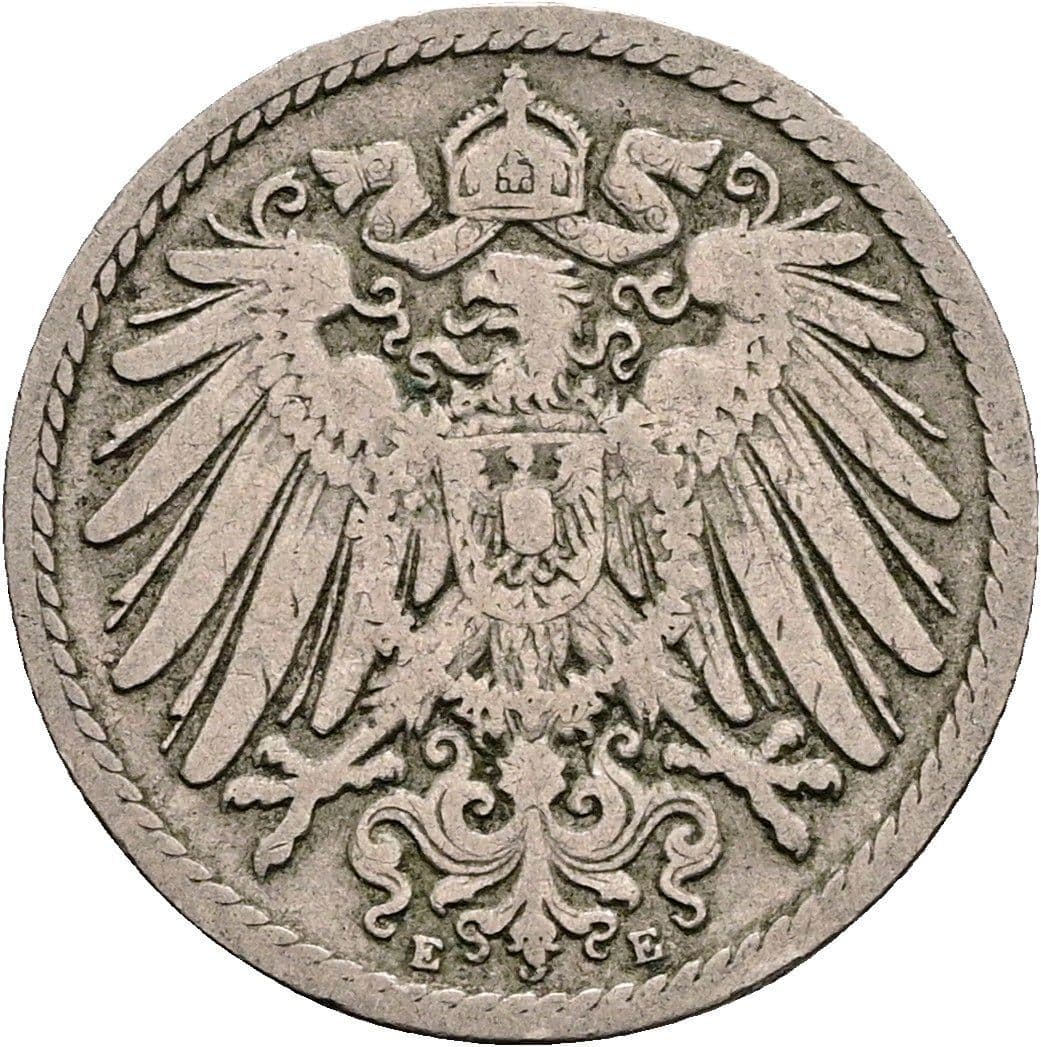 5 Pfennig 1894 E – Rückseite