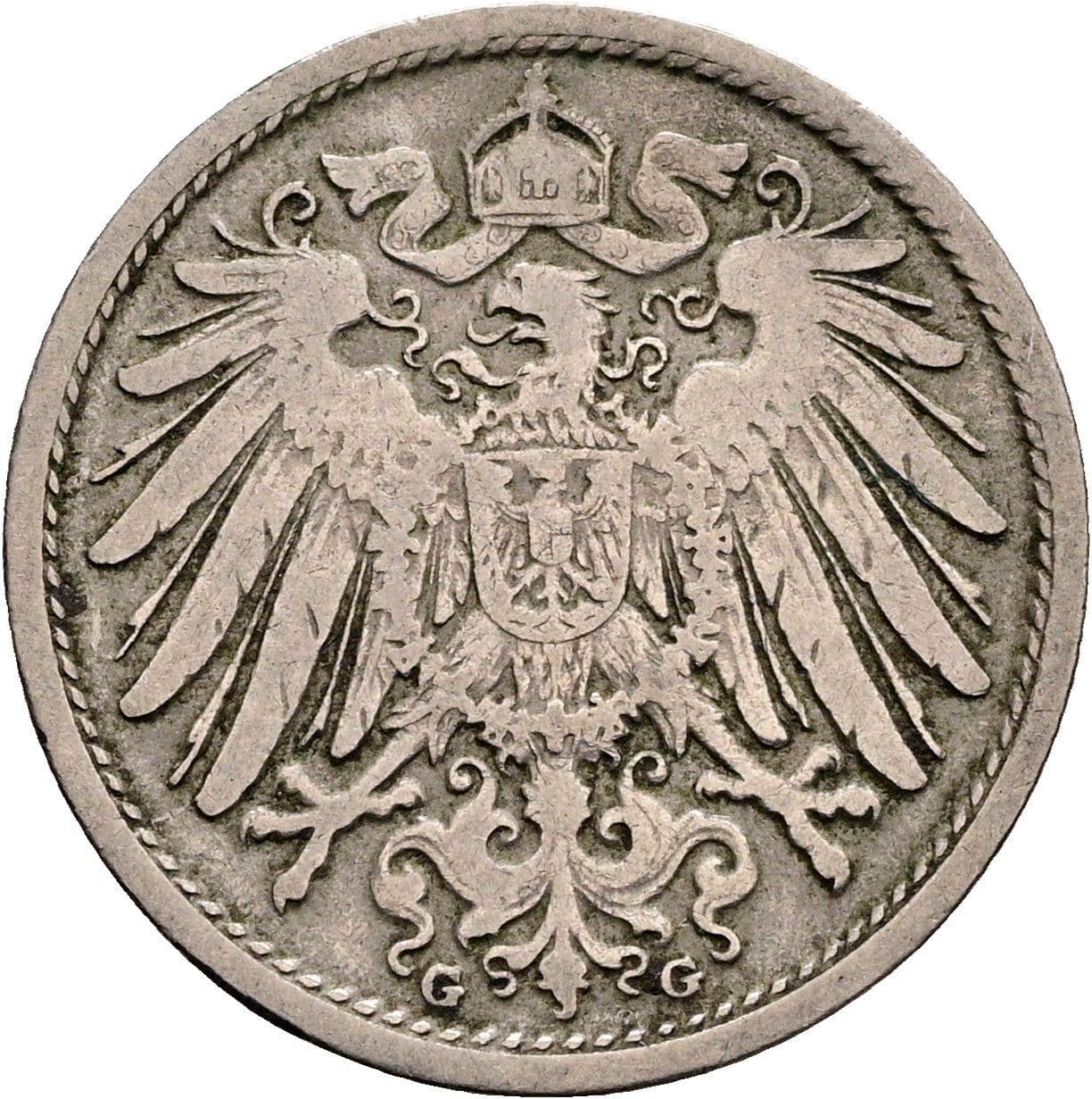 10 Pfennig 1901 G – Rückseite