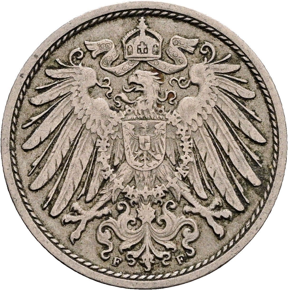 10 Pfennig 1905 F – Rückseite