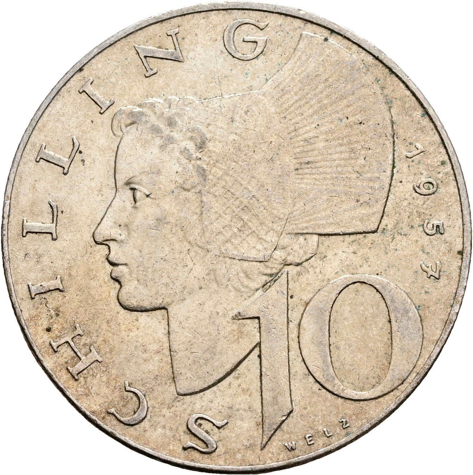 10 Schilling 1957 – Vorderseite