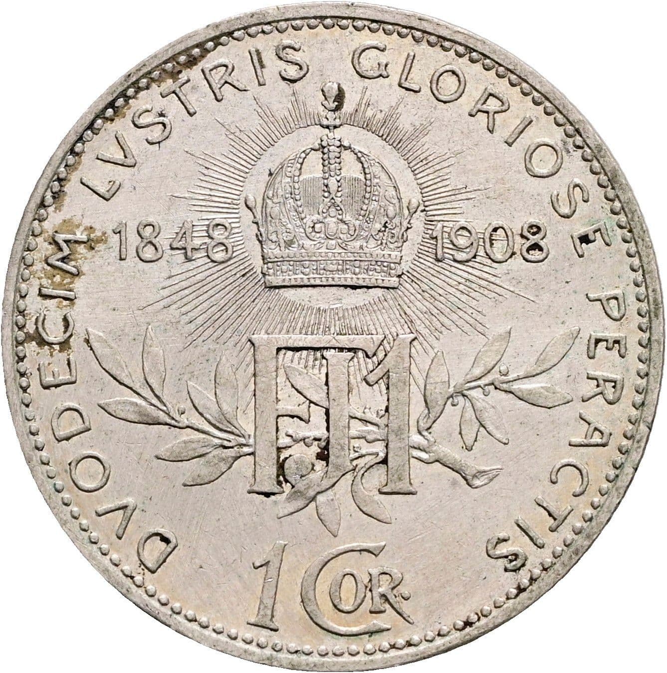 1 Krone Franz Joseph I. 1848-1916 1908 – Rückseite