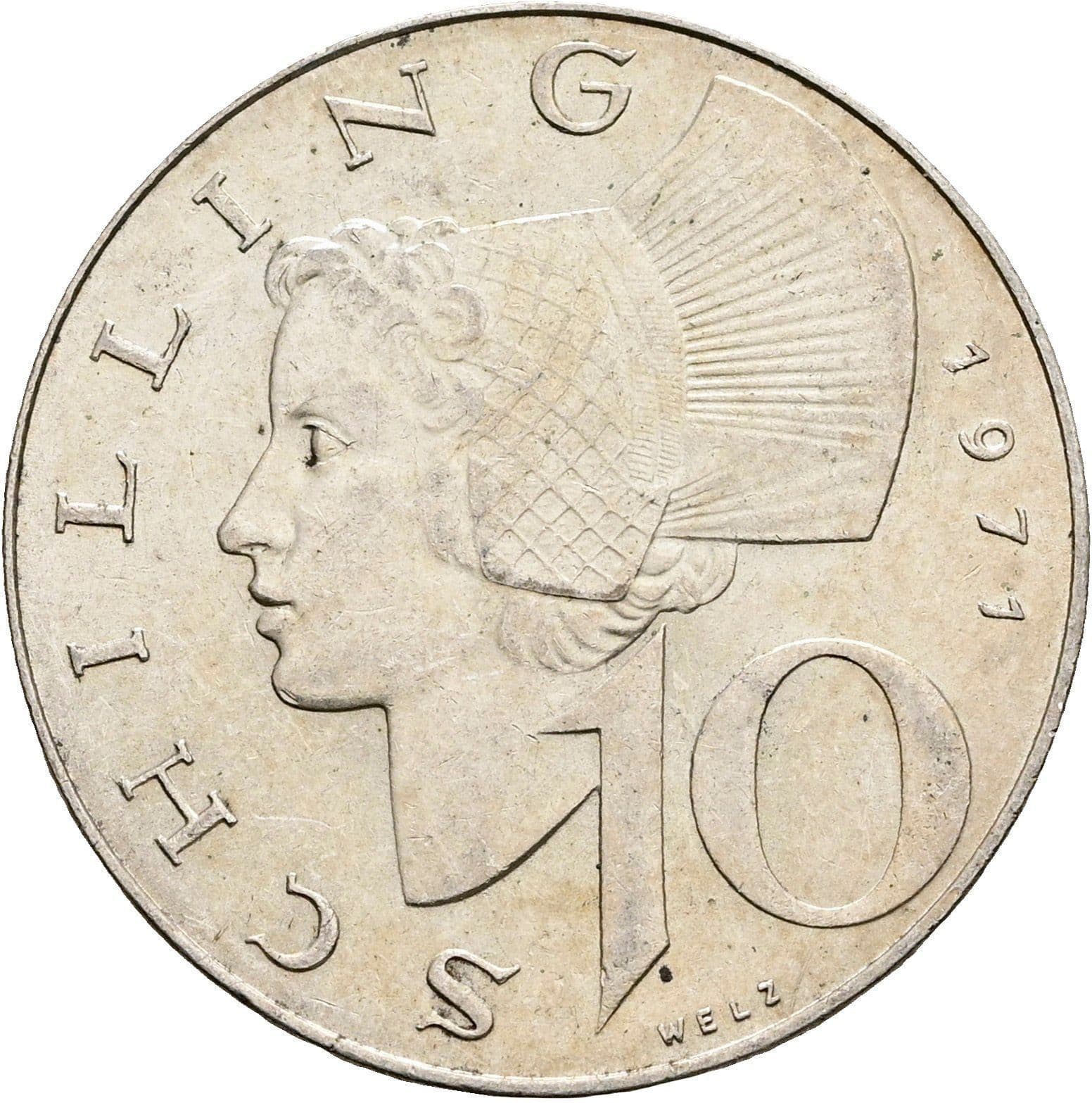 10 Schilling 1971 – Vorderseite