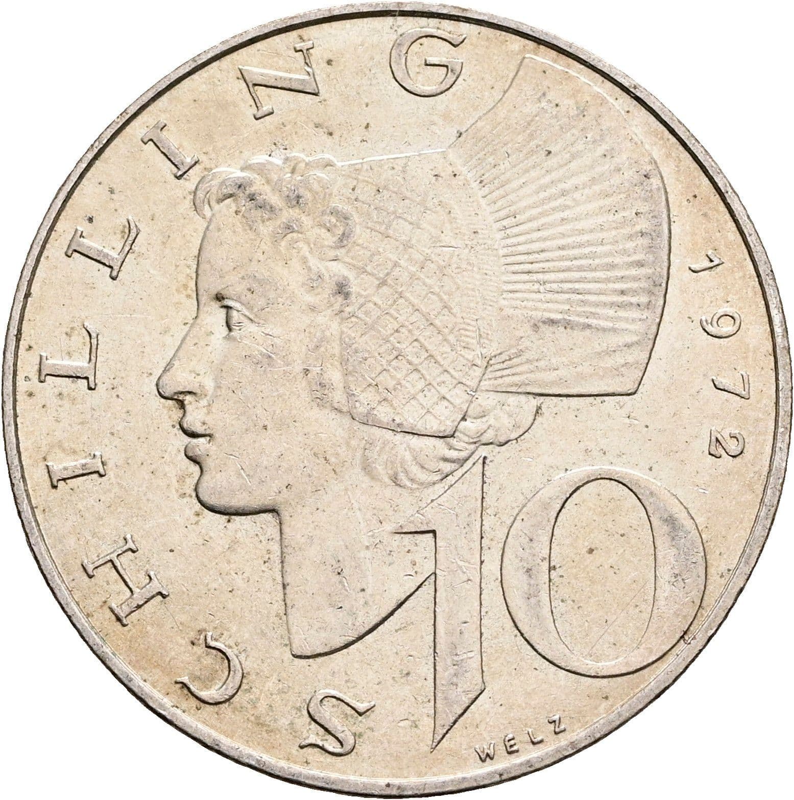 10 Schilling 1972 – Vorderseite