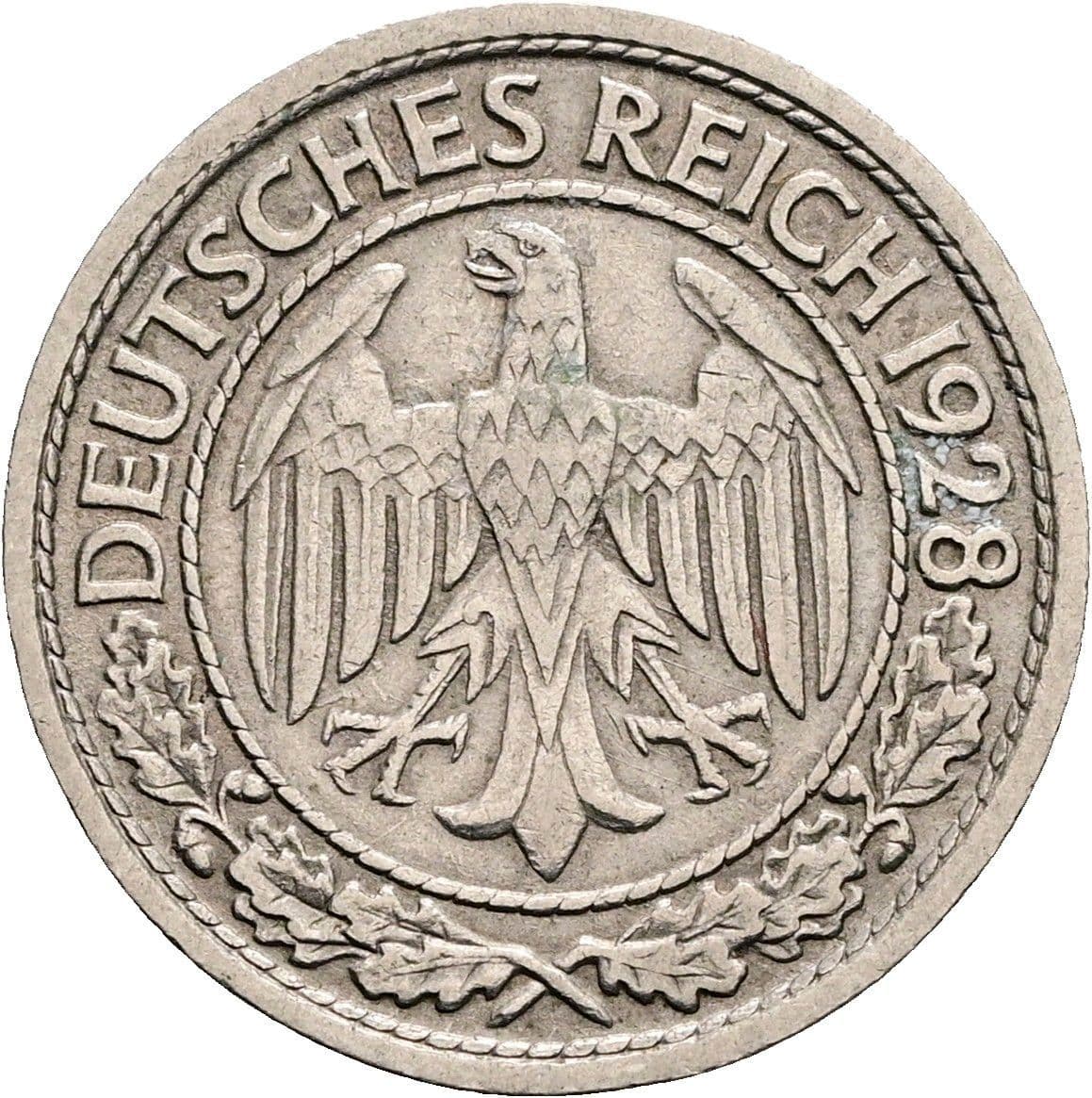 50 Reichspfennig 1928 F – Rückseite