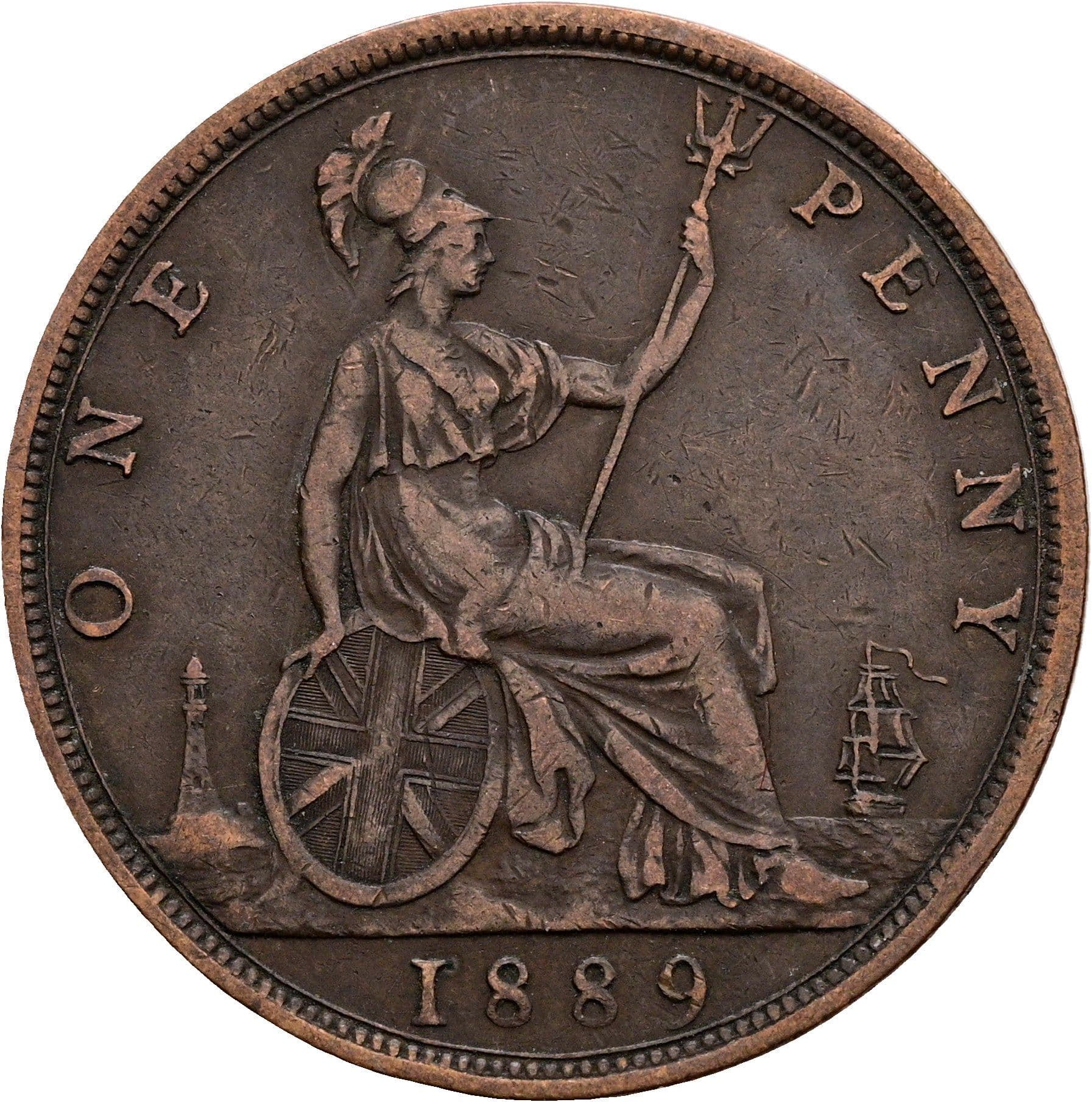 1 Penny Victoria 1837-1901 1889 – Rückseite