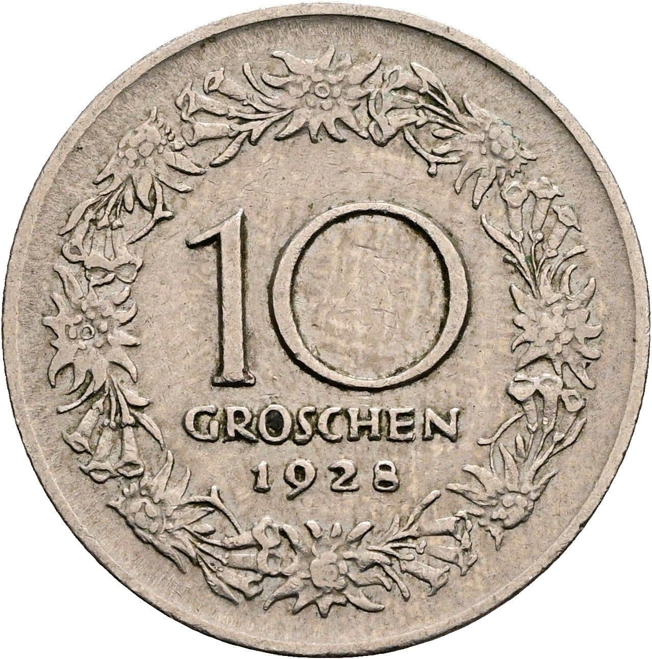 10 Groschen 1928 – Vorderseite