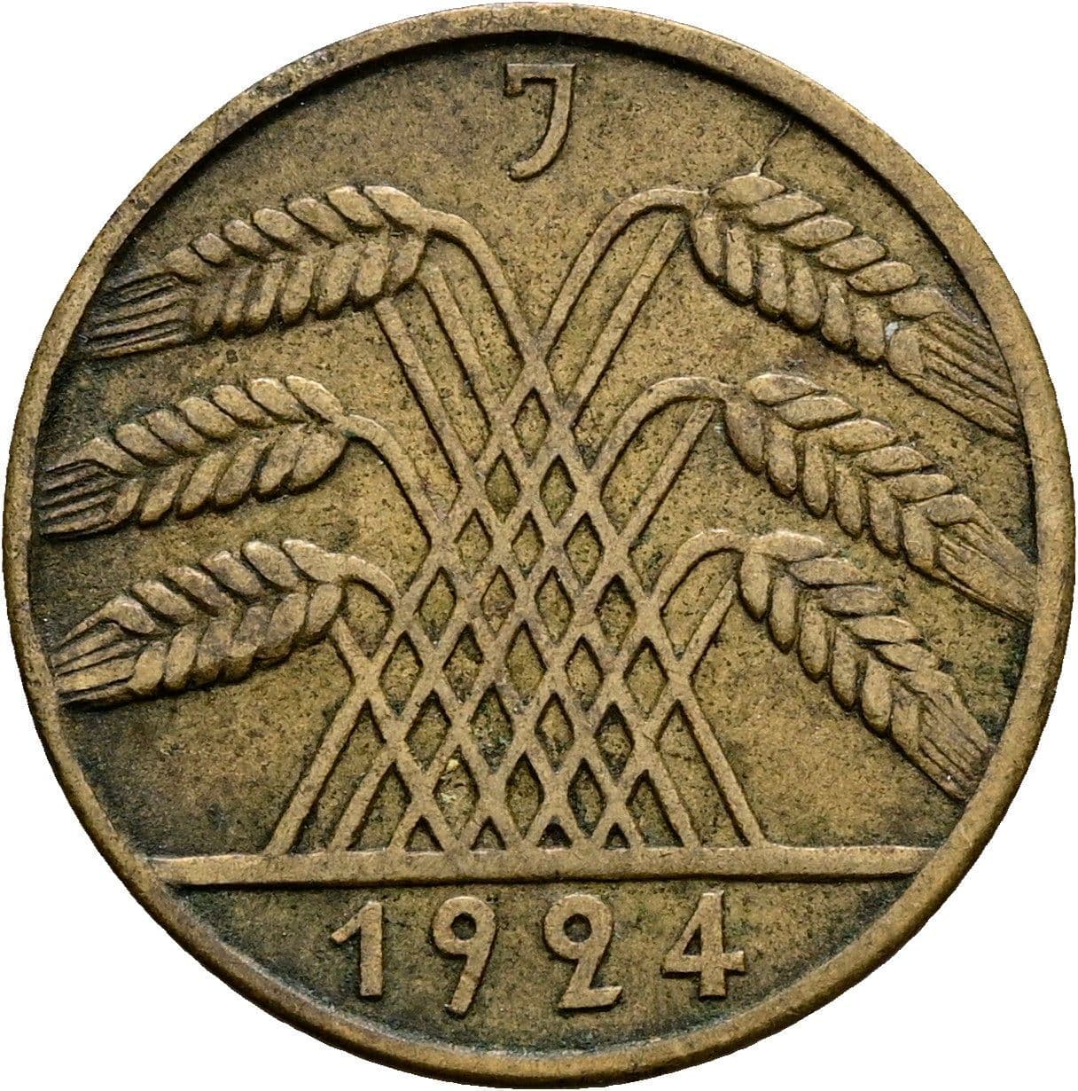10 Rentenpfennig 1924 J – Rückseite