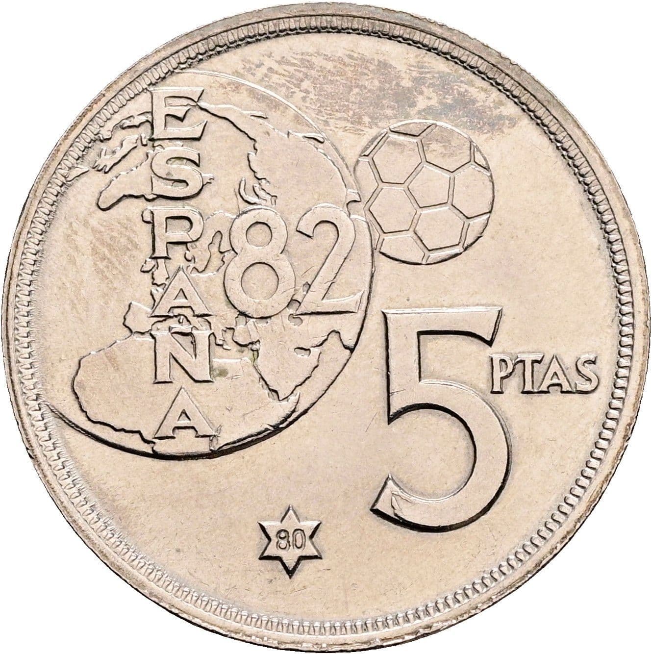 5 Pesetas 1980 – Rückseite