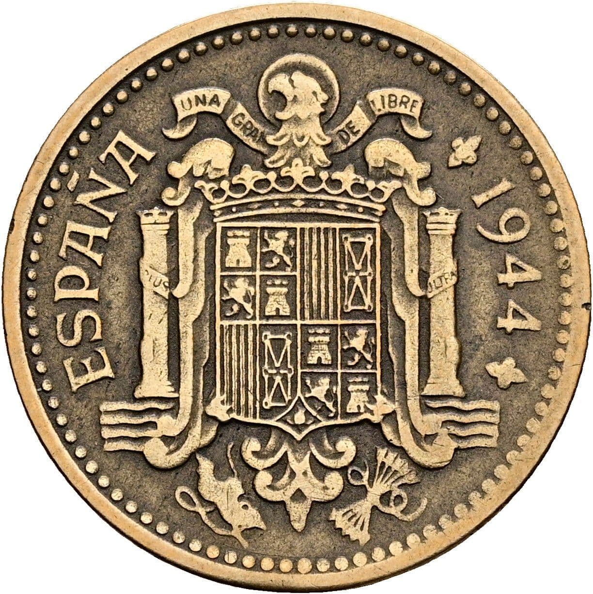 1 Peseta 1944 – Rückseite