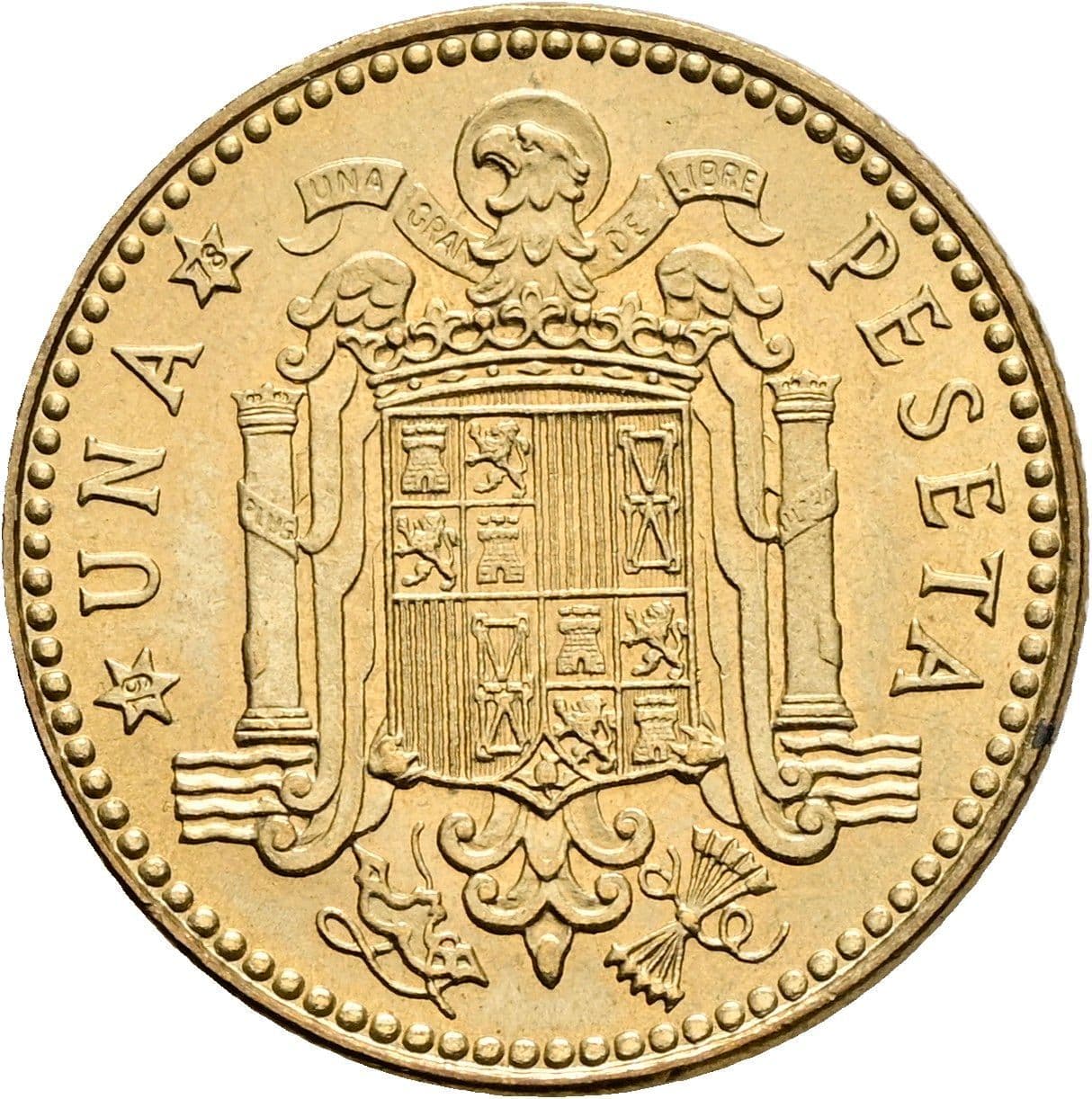 1 Peseta 1975 – Rückseite