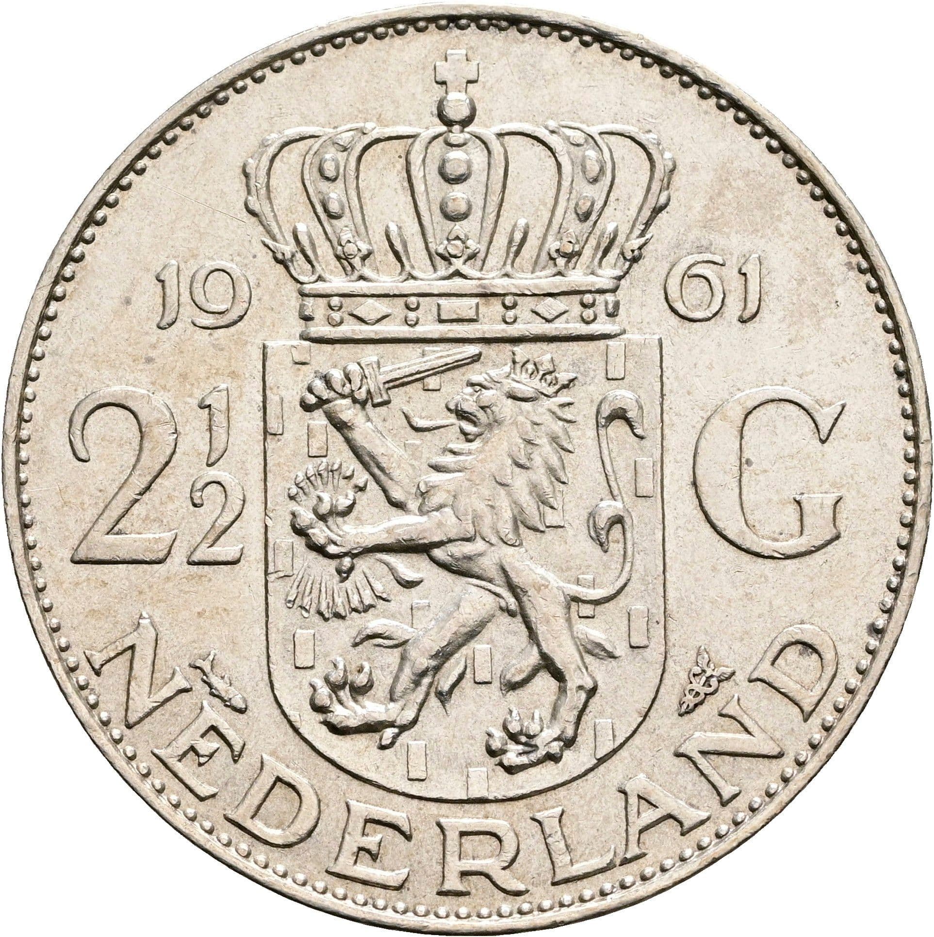 2 1/2 Gulden Juliana 1948-1980 1961 – Rückseite