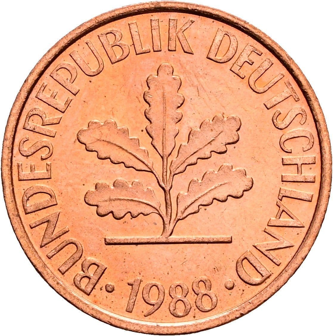 2 Pfennig 1988 D – Rückseite
