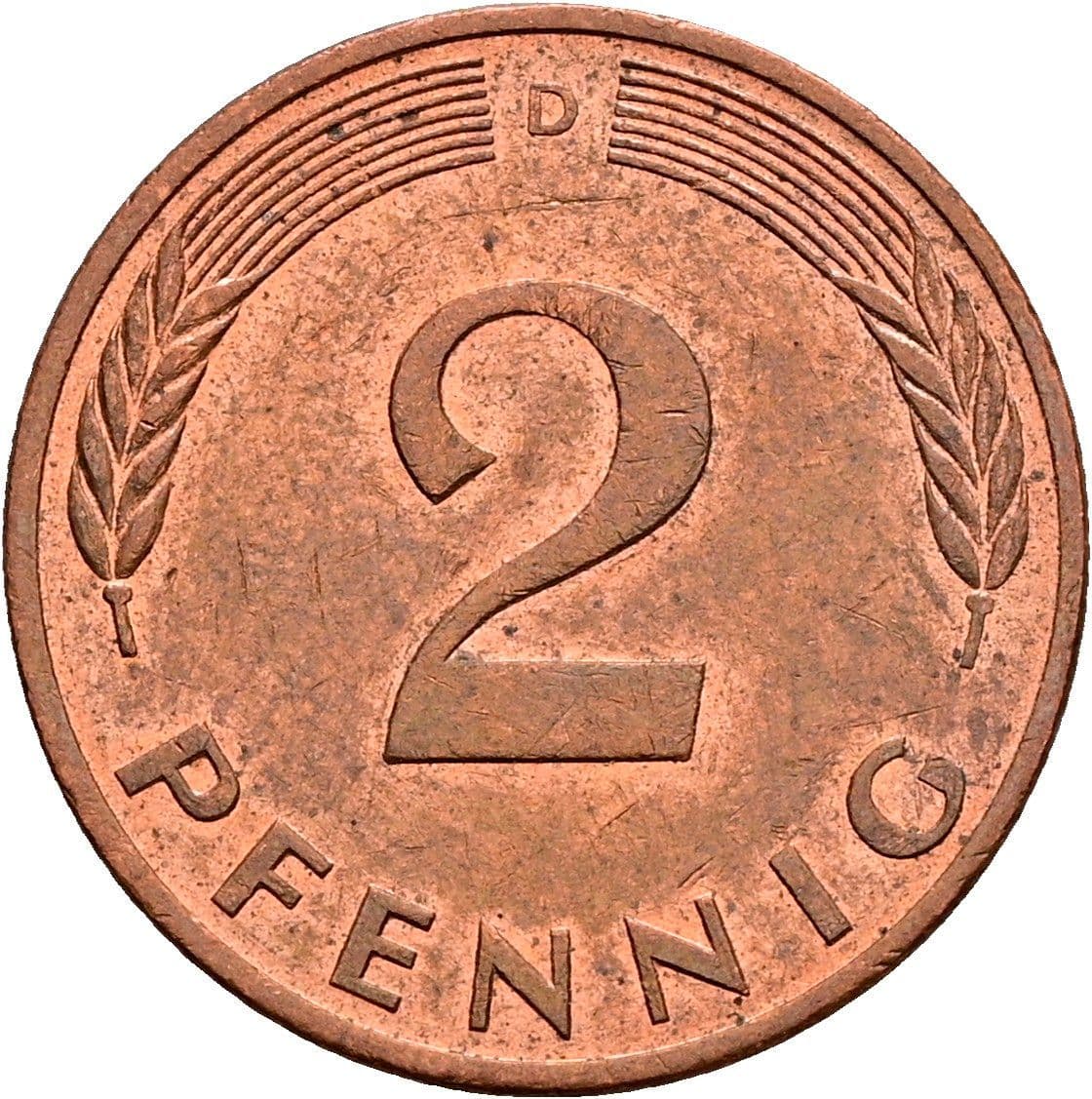 2 Pfennig 1983 D – Vorderseite