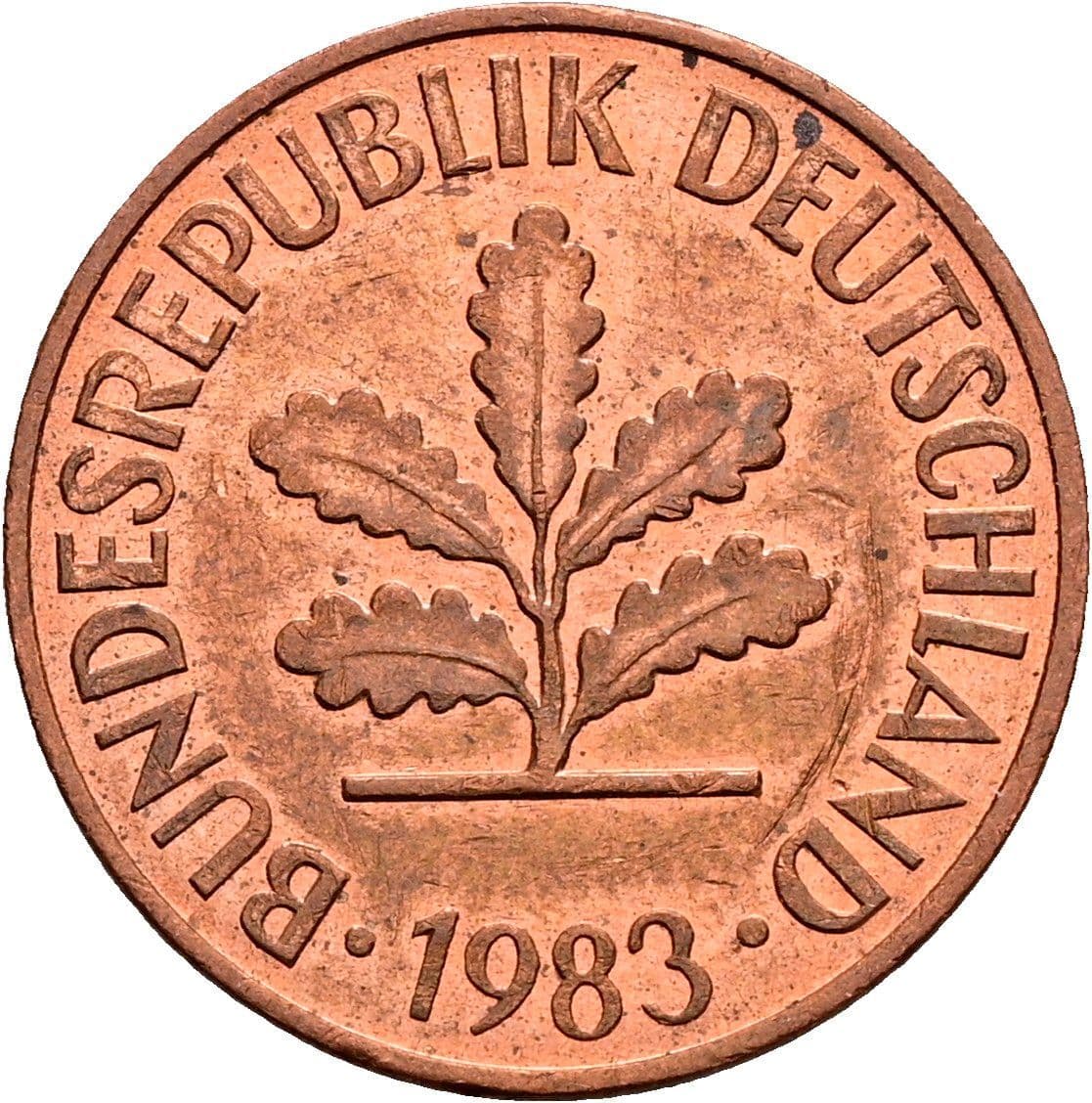 2 Pfennig 1983 D – Rückseite