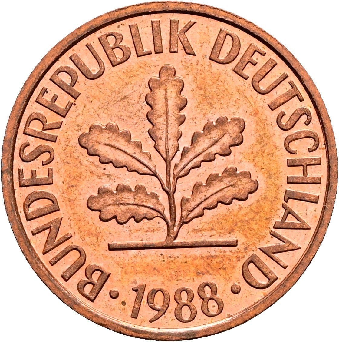 2 Pfennig 1988 D – Rückseite