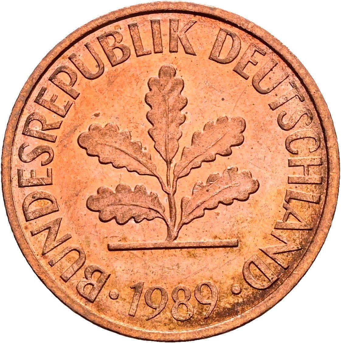 2 Pfennig 1989 D – Rückseite