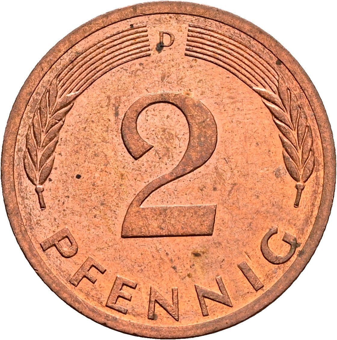 2 Pfennig 1976 D – Vorderseite