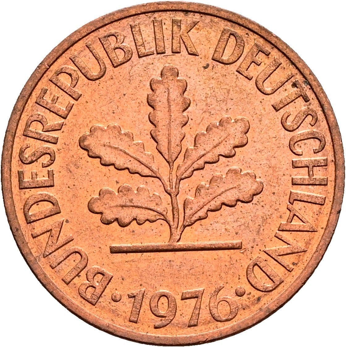 2 Pfennig 1976 D – Rückseite