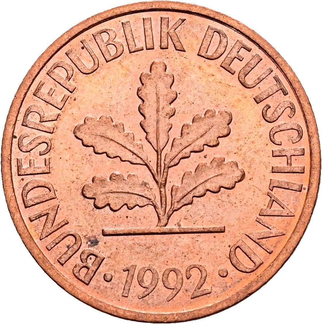 2 Pfennig 1992 D – Rückseite