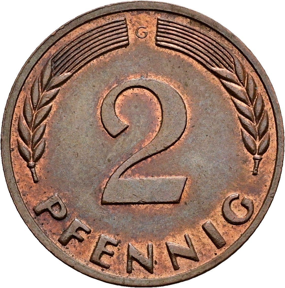 2 Pfennig 1966 G – Vorderseite