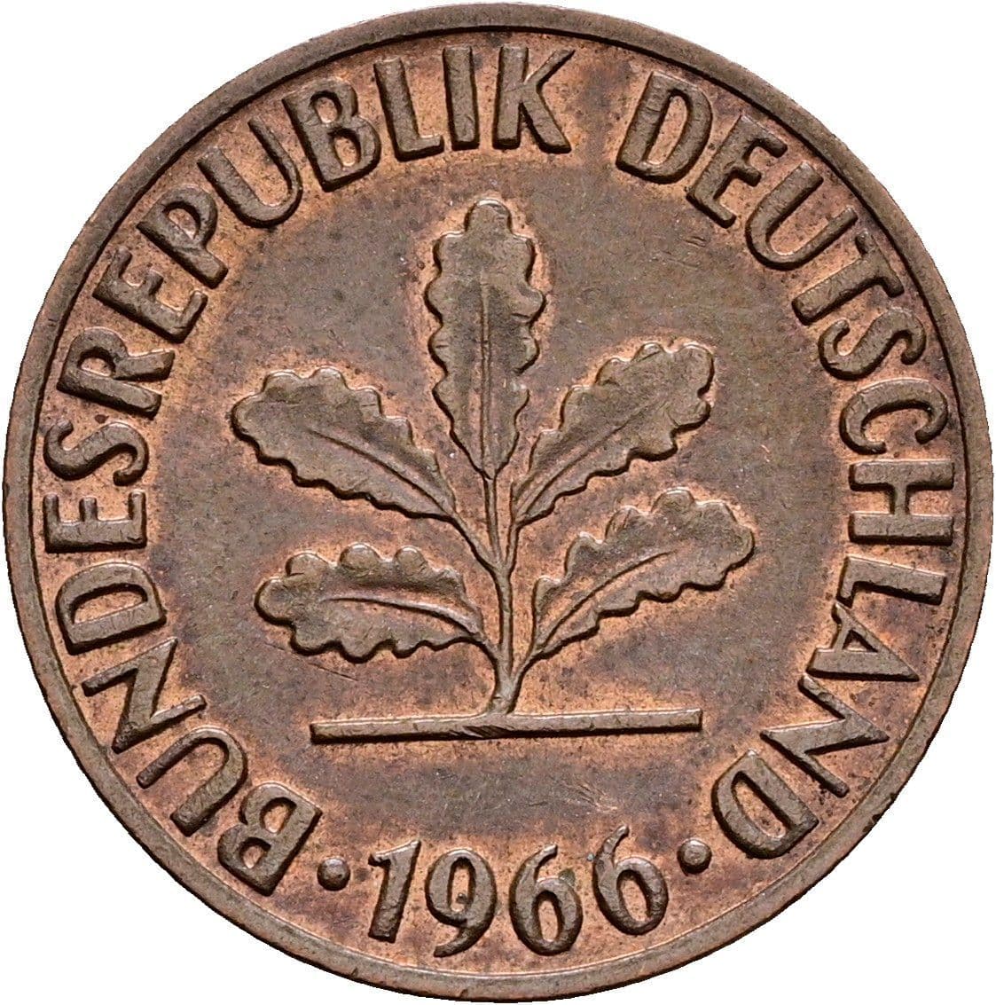 2 Pfennig 1966 G – Rückseite