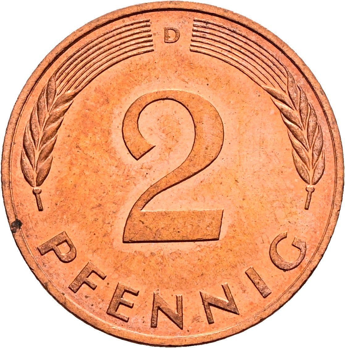 2 Pfennig 1988 D – Vorderseite
