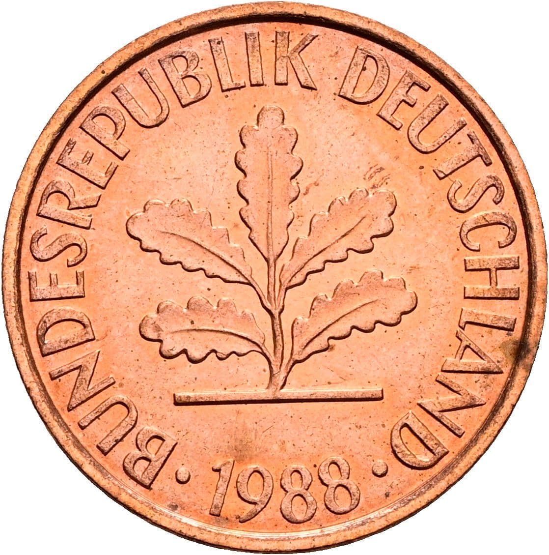 2 Pfennig 1988 D – Rückseite