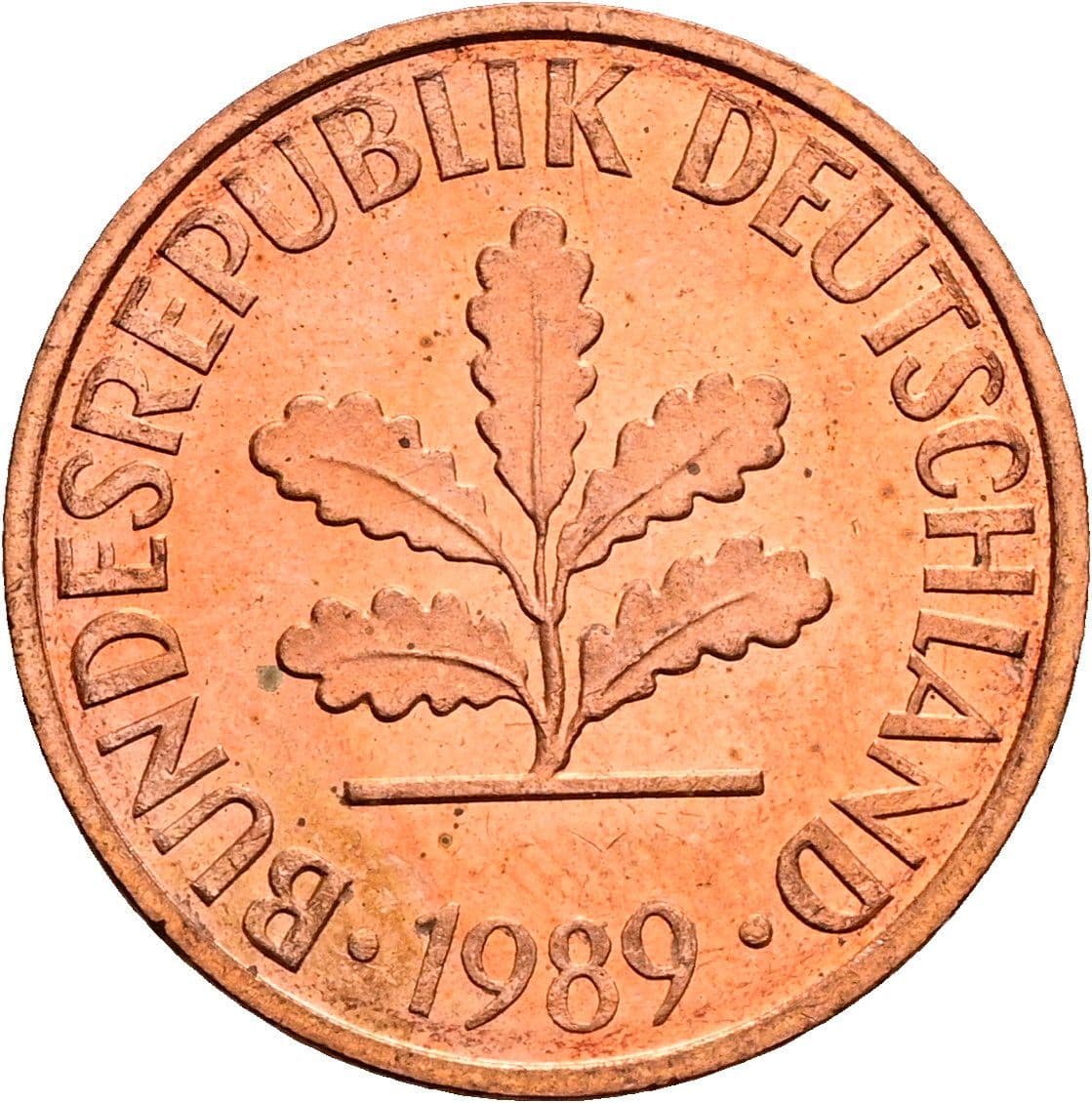 2 Pfennig 1989 D – Rückseite