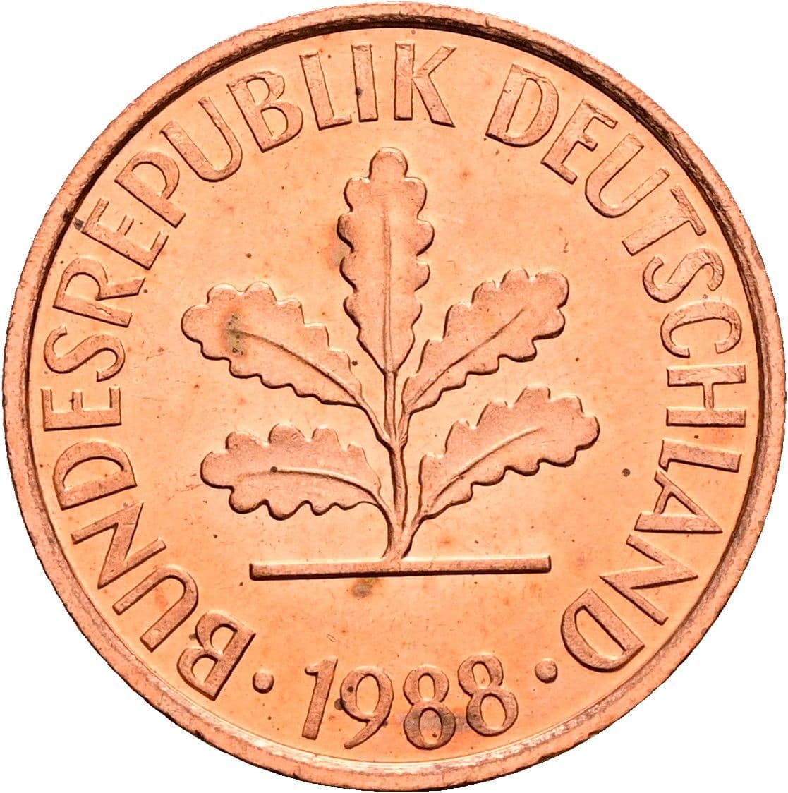 2 Pfennig 1988 D – Rückseite