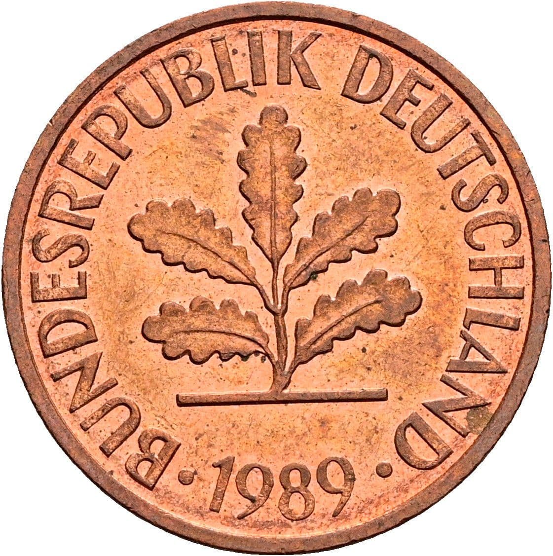 2 Pfennig 1989 D – Rückseite