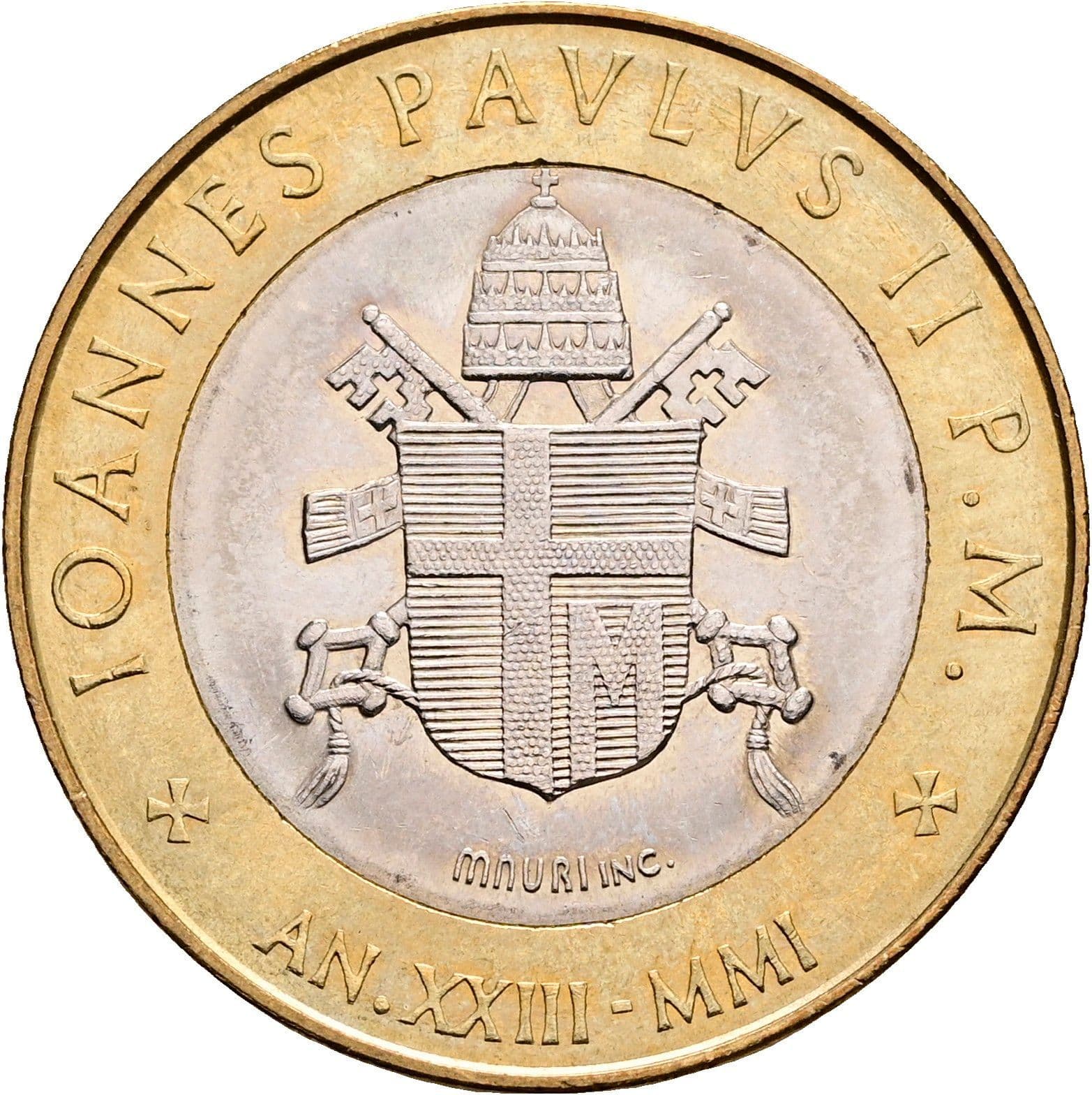 1000 Lire Papst Johannes Paul II. 1978-2005 23/2001 – Rückseite