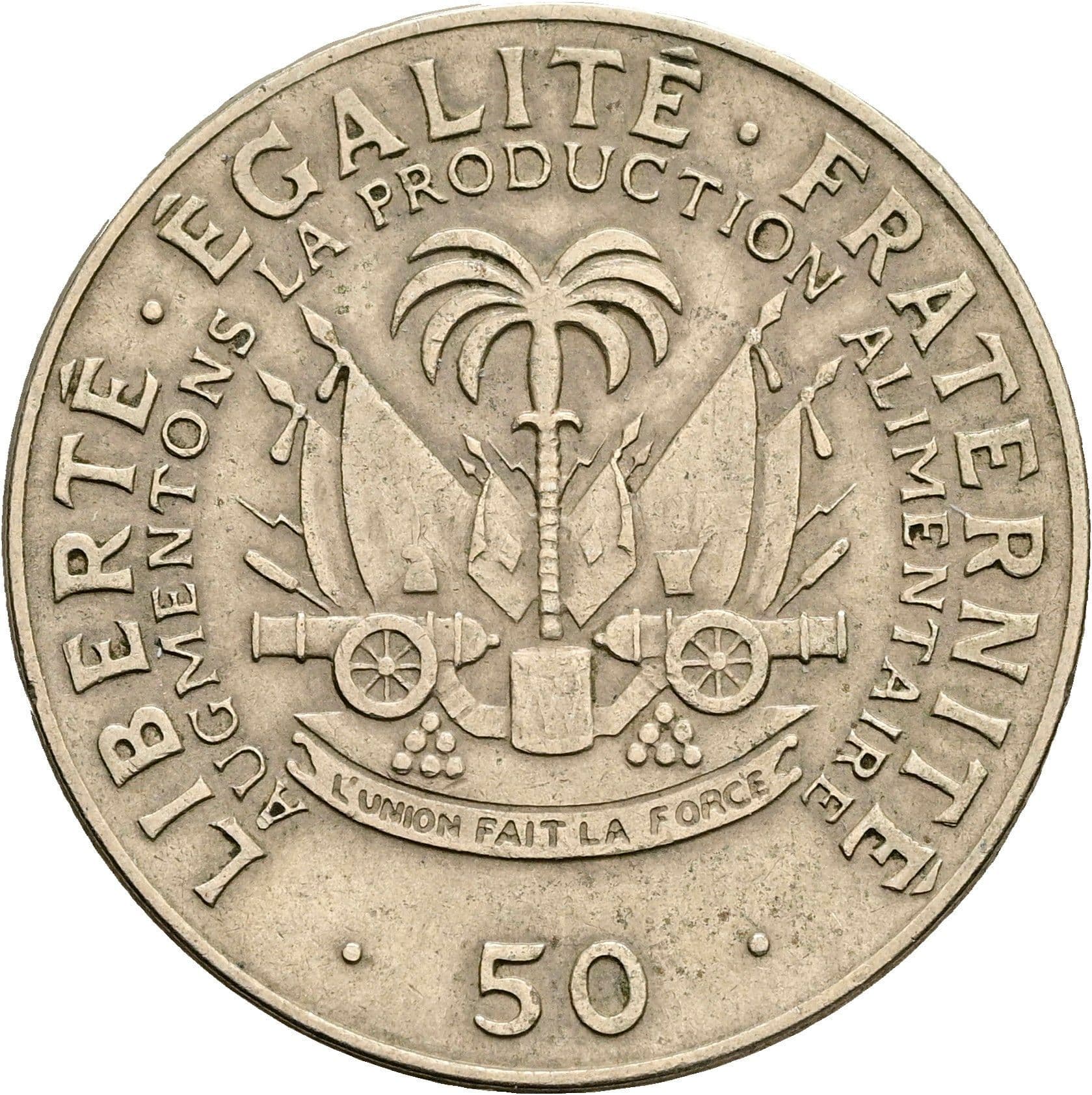 50 Centimes 1972 – Rückseite