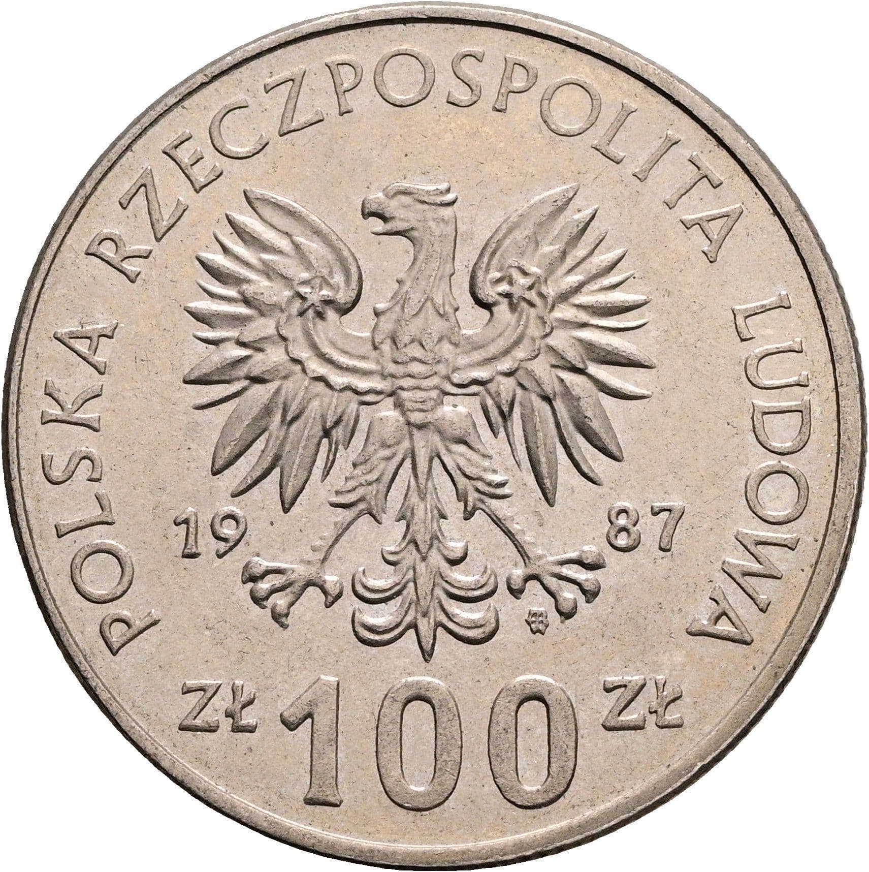 100 Zlotych 1987 – Rückseite
