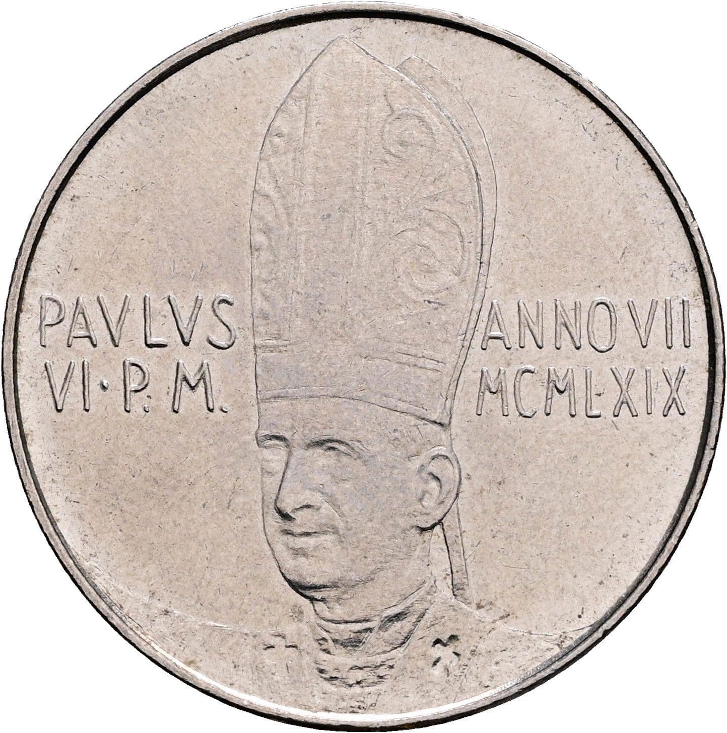 50 Lire Papst Paul VI. 1963-1978 7/1969 – Vorderseite