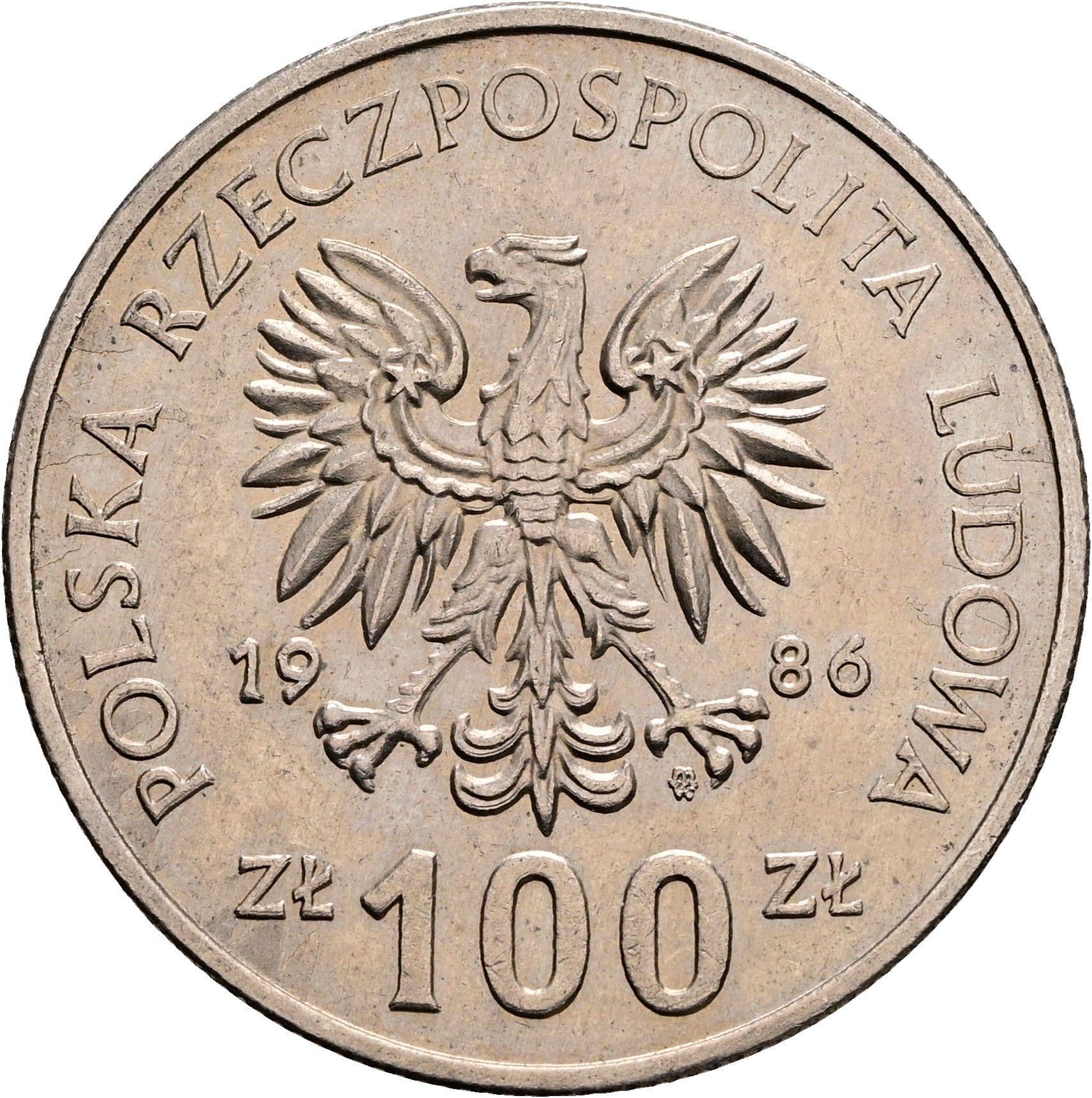 100 Zlotych 1986 – Rückseite