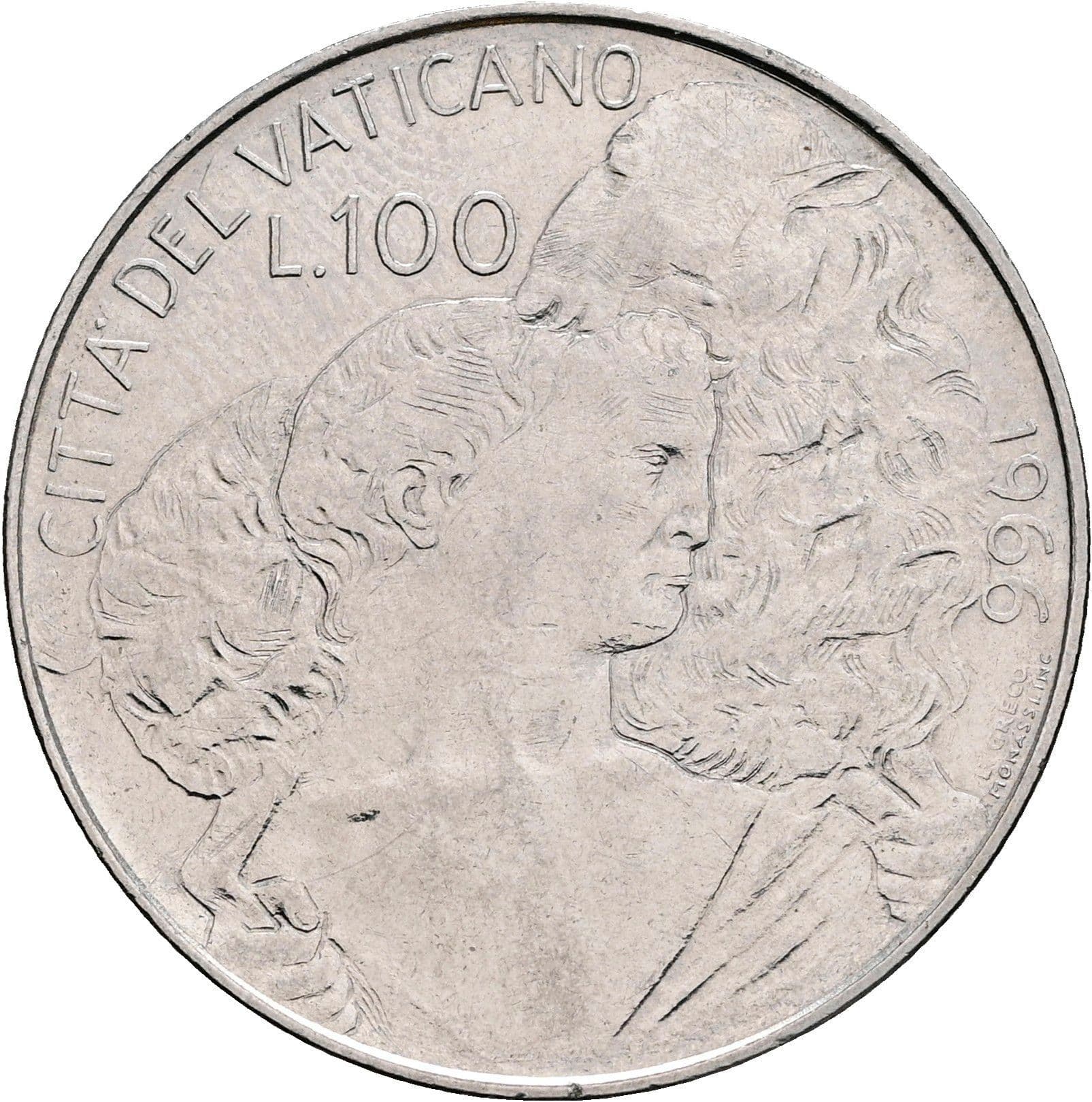 100 Lire Papst Paul VI. 1963-1978 4/1966 – Rückseite