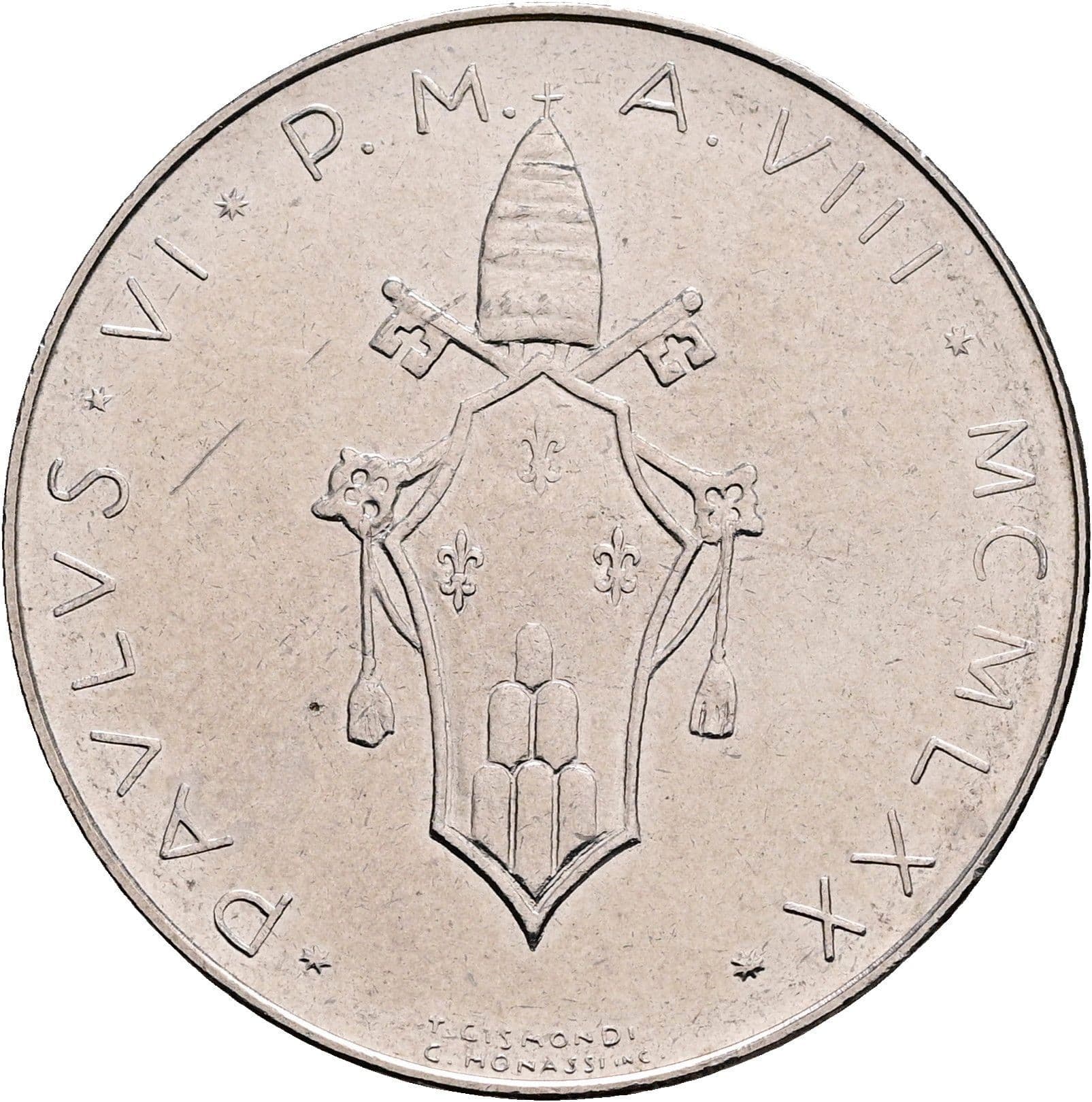 100 Lire Papst Paul VI. 1963-1978 1970 – Rückseite