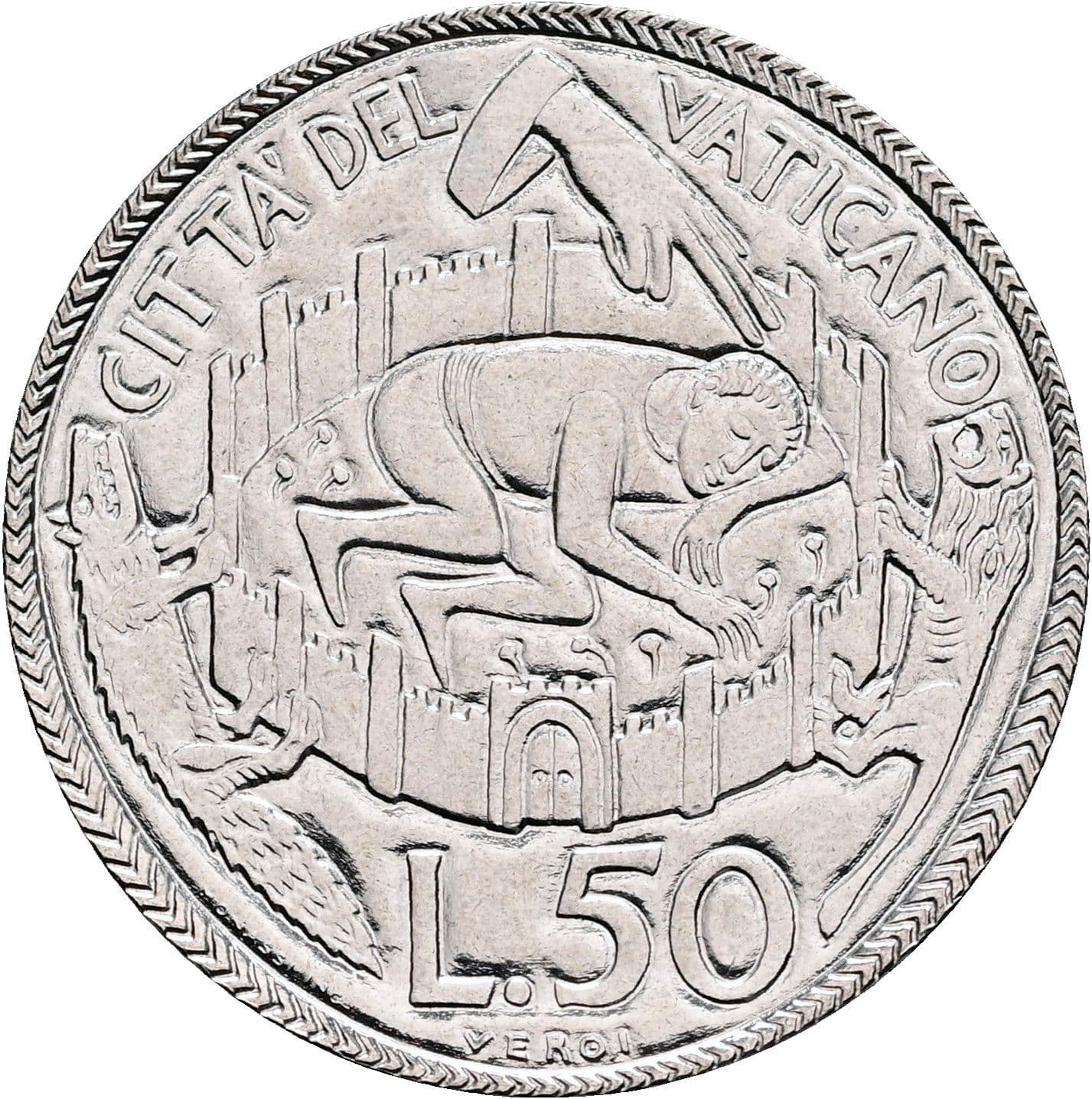 50 Lire Papst Paul VI. 1963-1978 1975 – Vorderseite