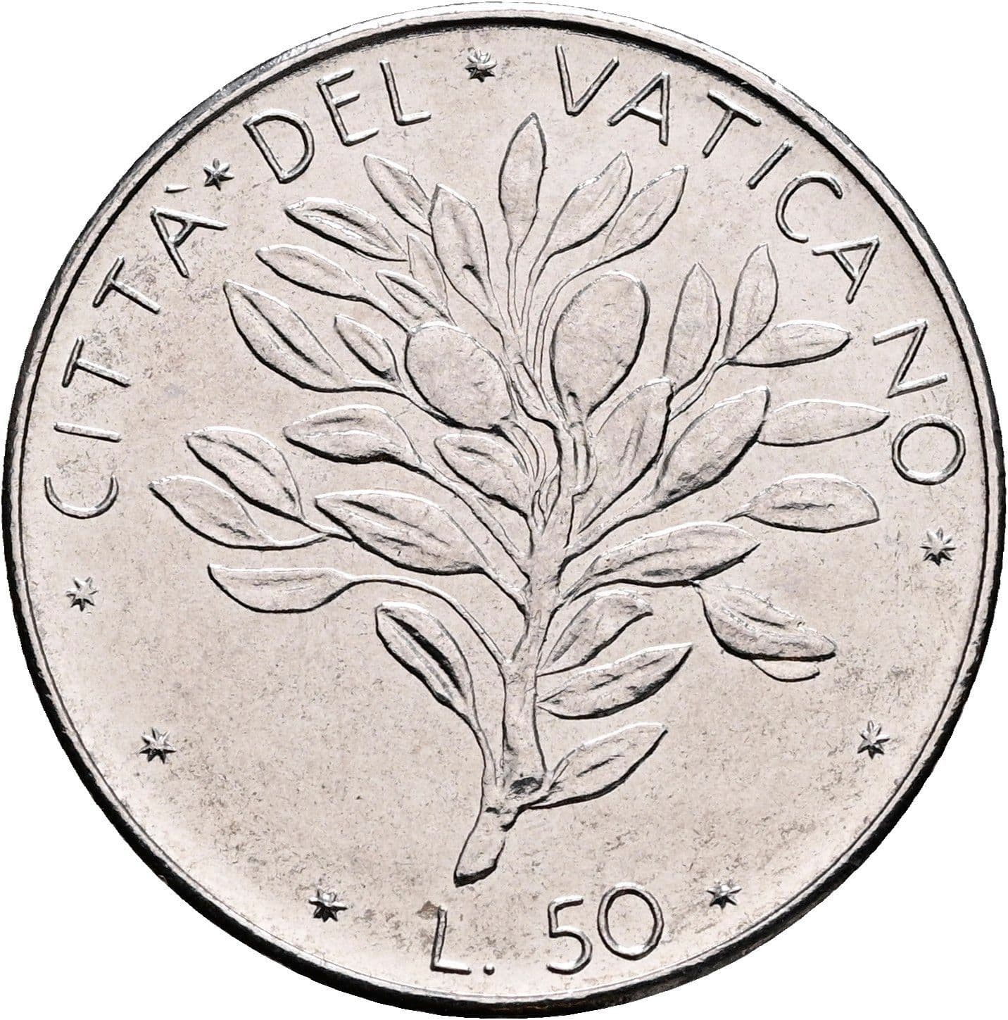 50 Lire Papst Paul VI. 1963-1978 1975 – Vorderseite