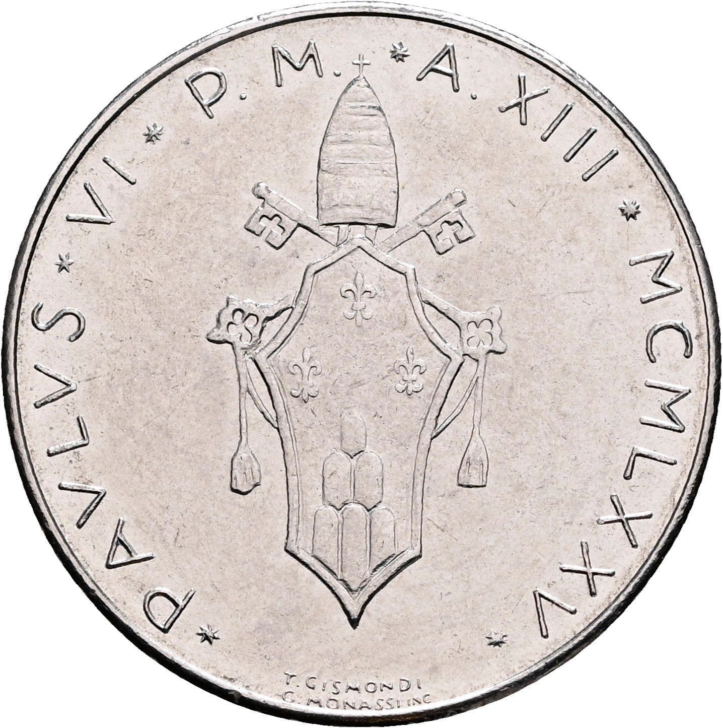 50 Lire Papst Paul VI. 1963-1978 1975 – Rückseite